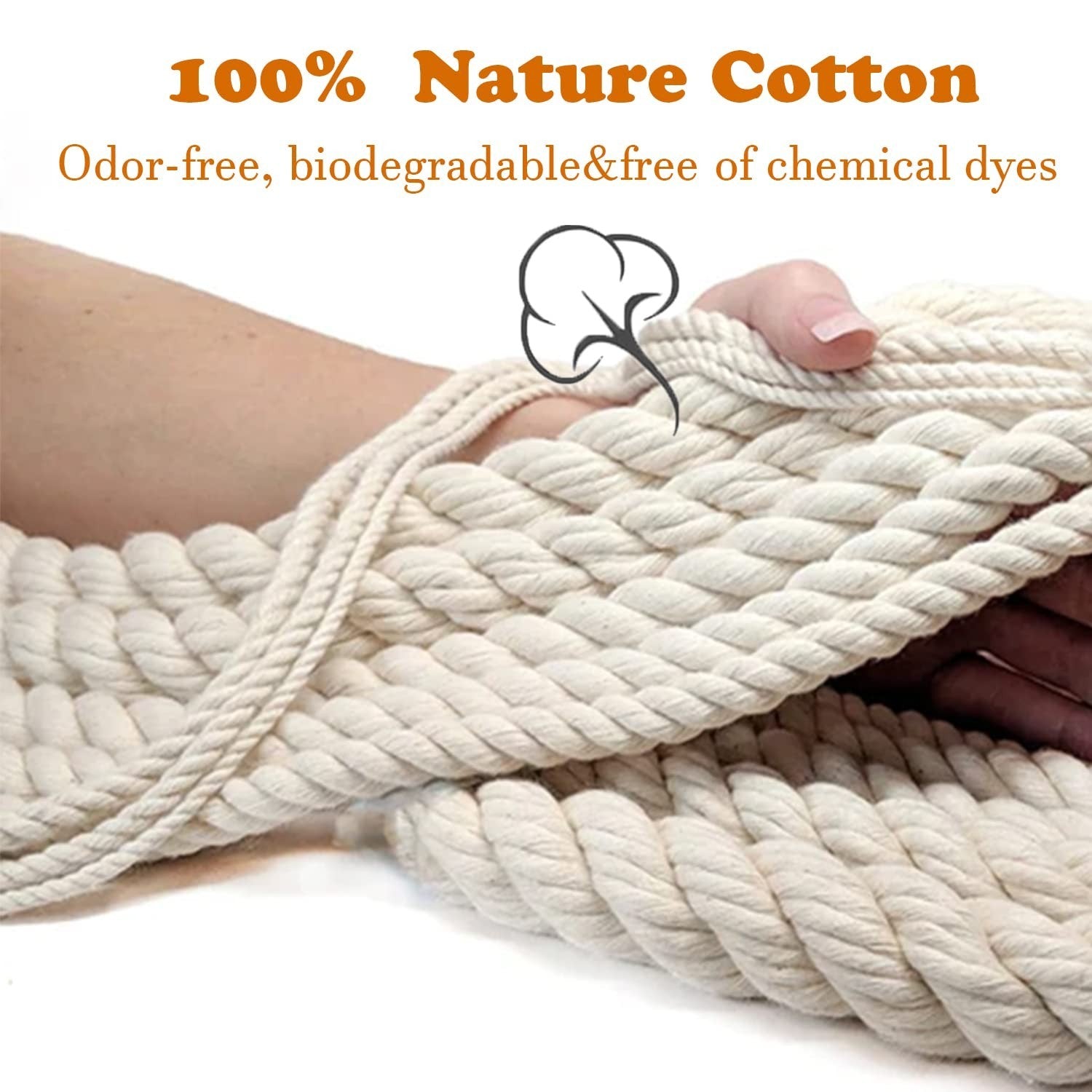 3mm Macrame Cotton Cord 872 Yards - Soft 4 Strand Twisted Natural Fiber for DIY2
