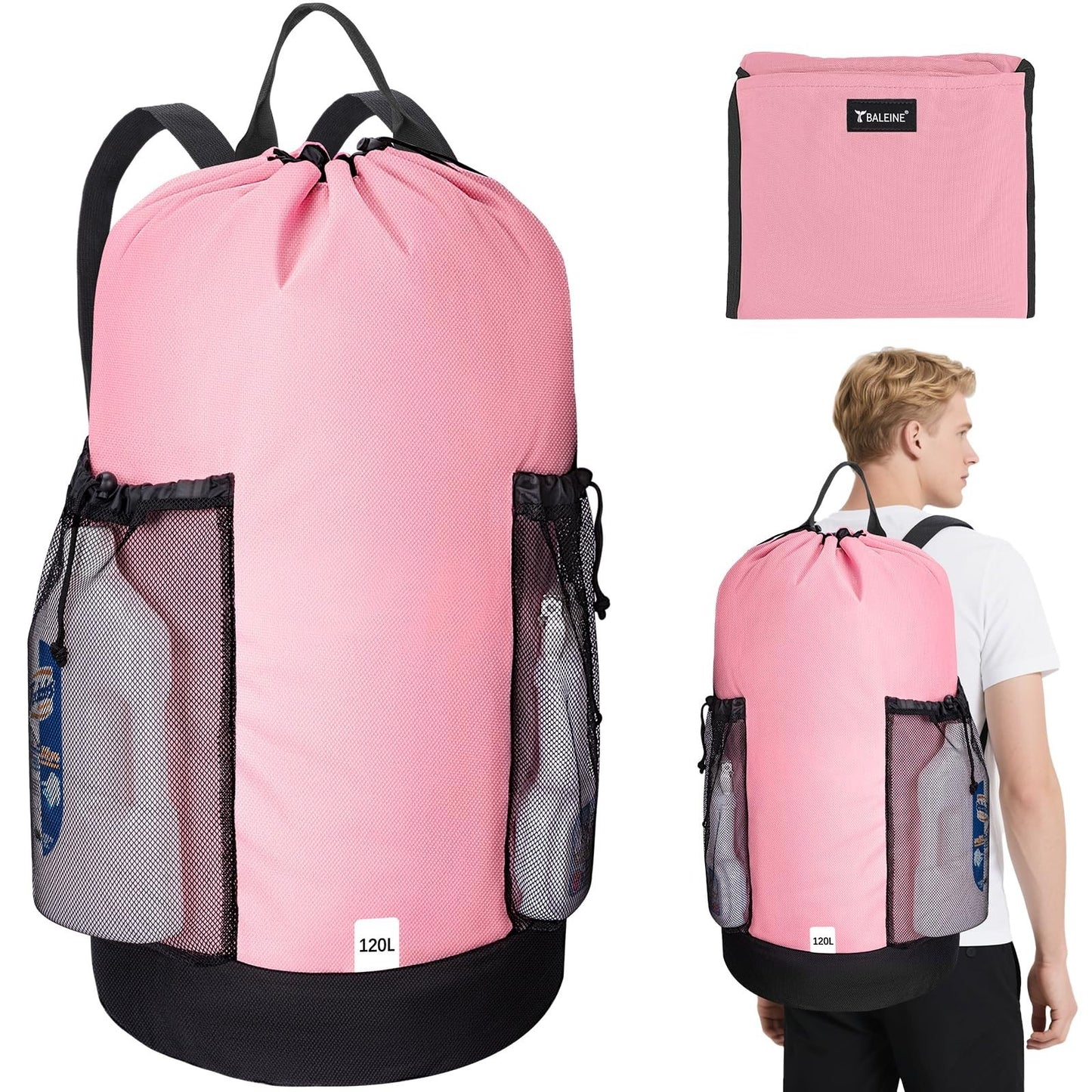 Optimized eBay Title:  "120L Large Laundry Backpack Bag - Durable 900D Oxford F1