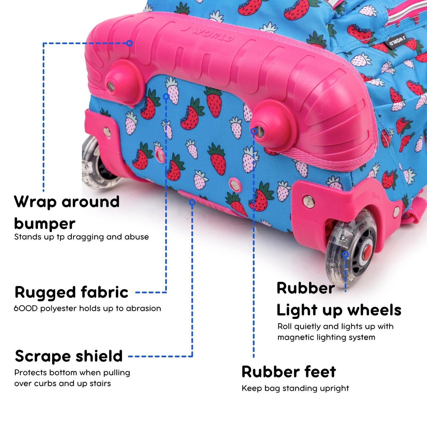 Kids Rolling Backpack & Lunch Bag Set   Elementary School Carry On Suitcase with3