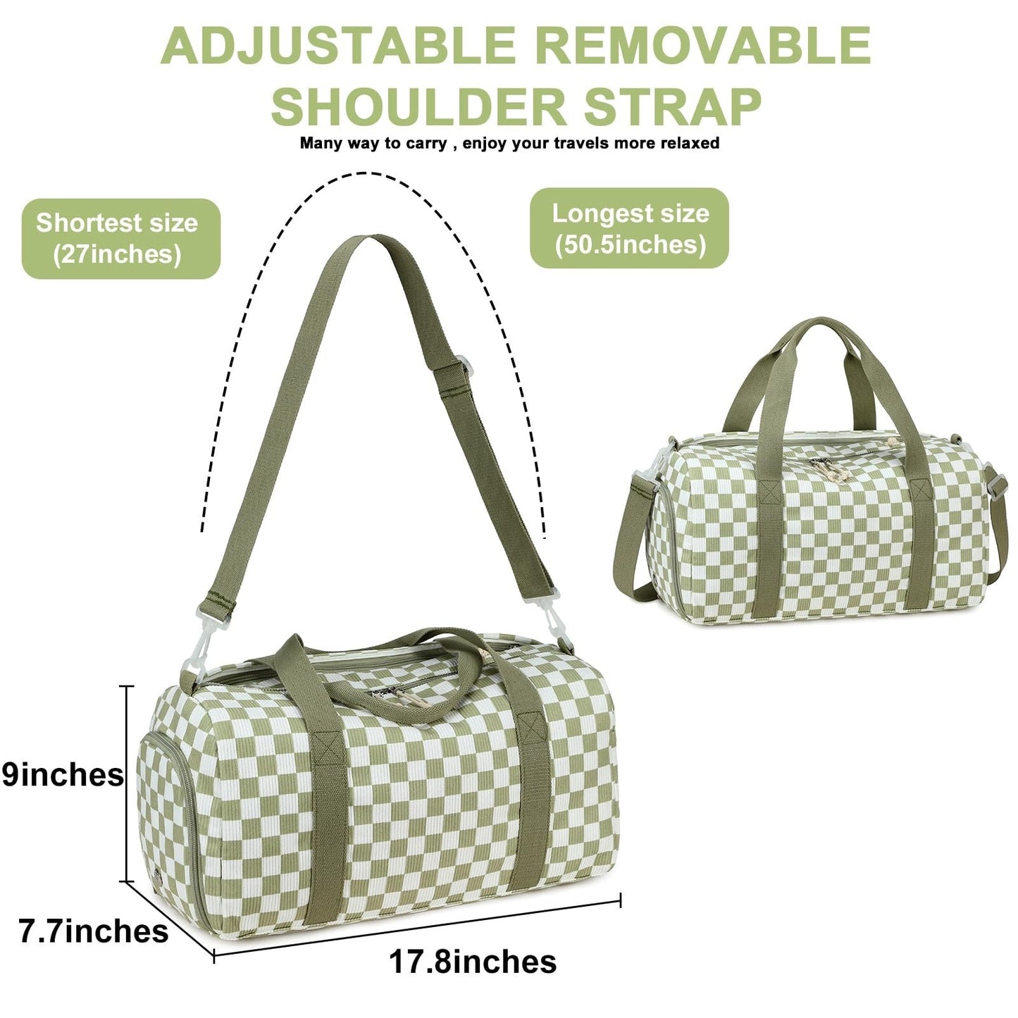 Cute Girls Duffle Bag with Shoes Compartment, Waterproof Gym & Travel Bag5