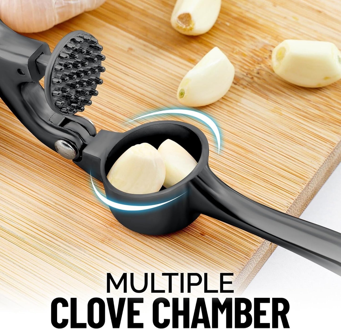Premium Garlic Press Set   Rust Proof Mincer Tool, Easy Squeeze, Ergonomic Handl6