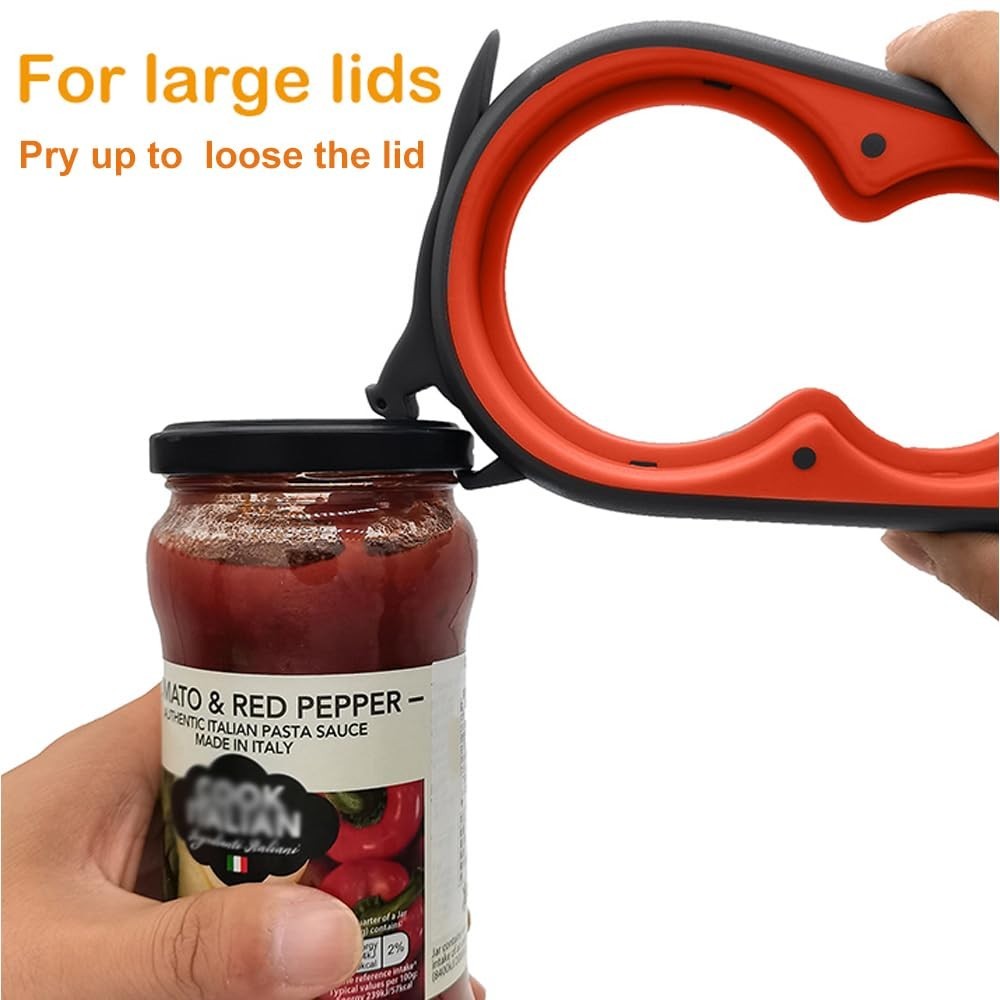 5 in 1 Jar Opener for Seniors & Arthritis   Adjustable Lid & Bottle Opener, Non 6