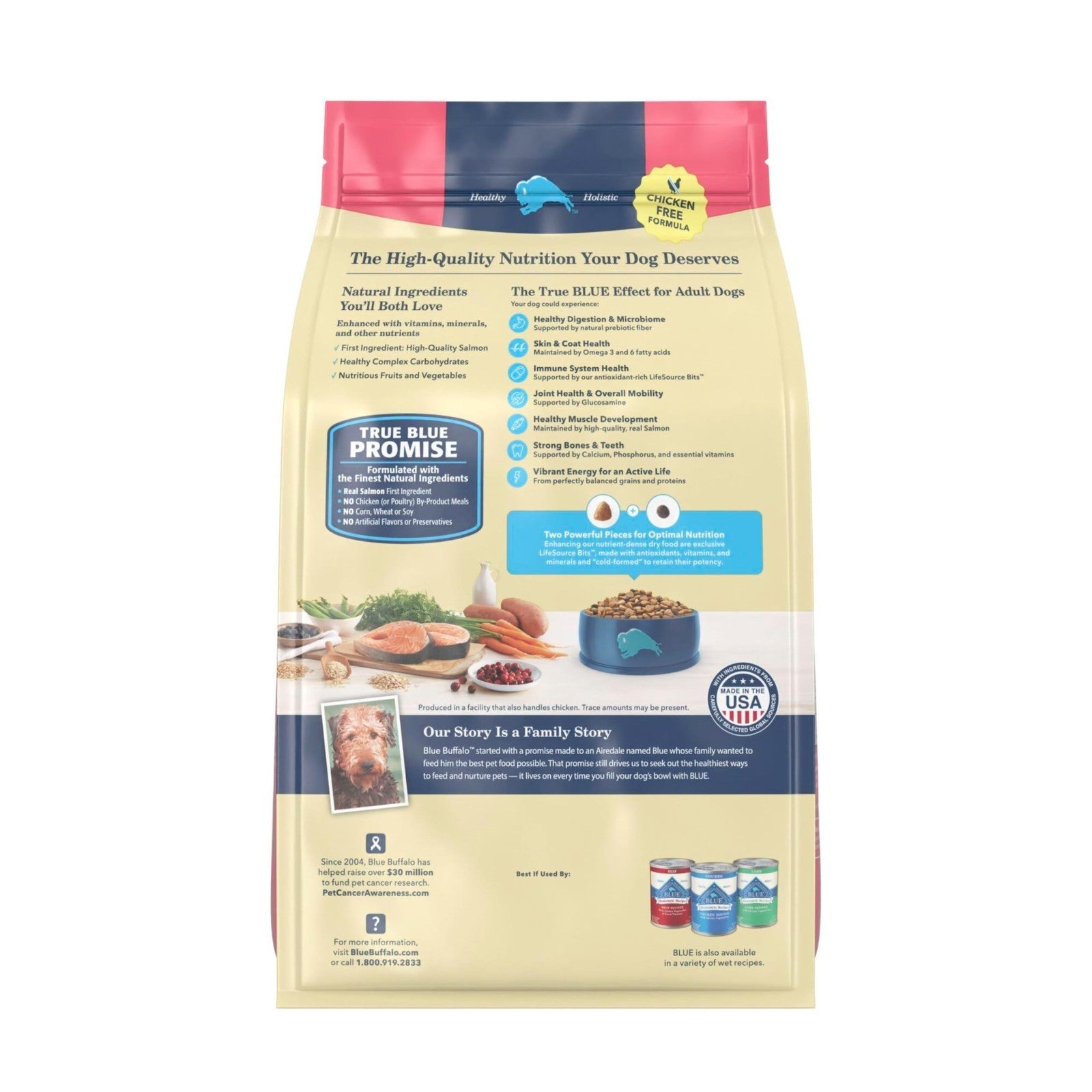 Premium Salmon Adult Dry Dog Food   5 lb, Life Protection Formula, Healthy Nutri1