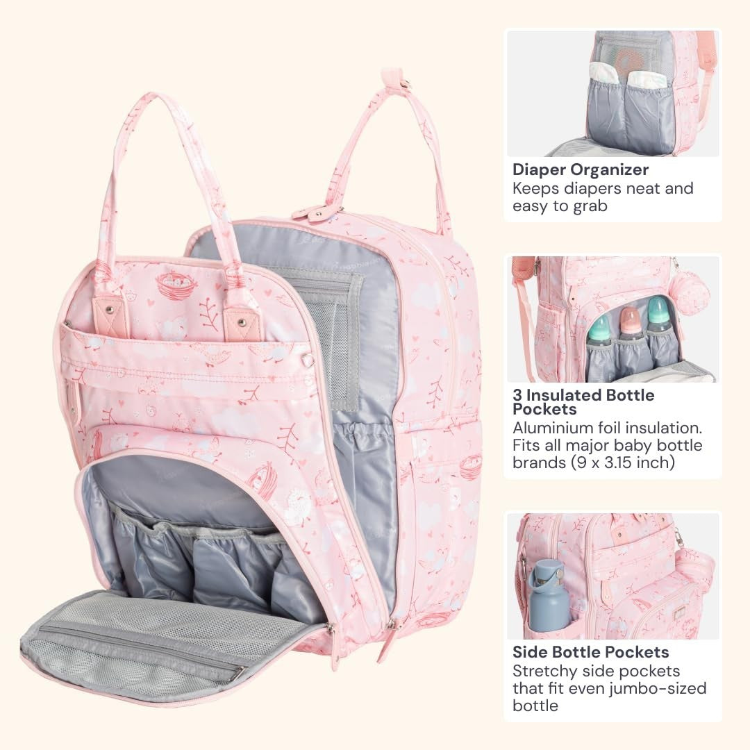 Multi Function Water Resistant Diaper Bag Backpack   Baby Travel Tote, Changing3