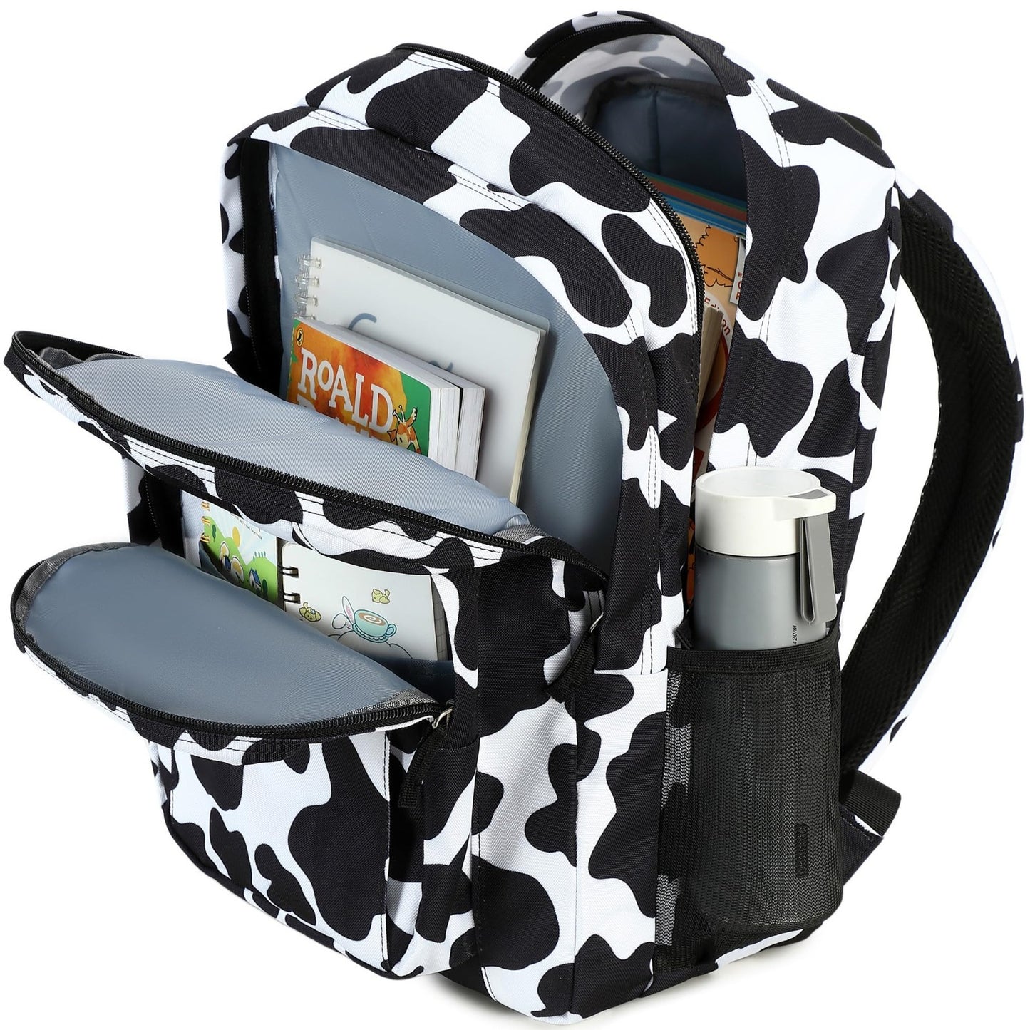 Cow Print Women's School Backpack   Water Resistant Bookbag for College & Teens3