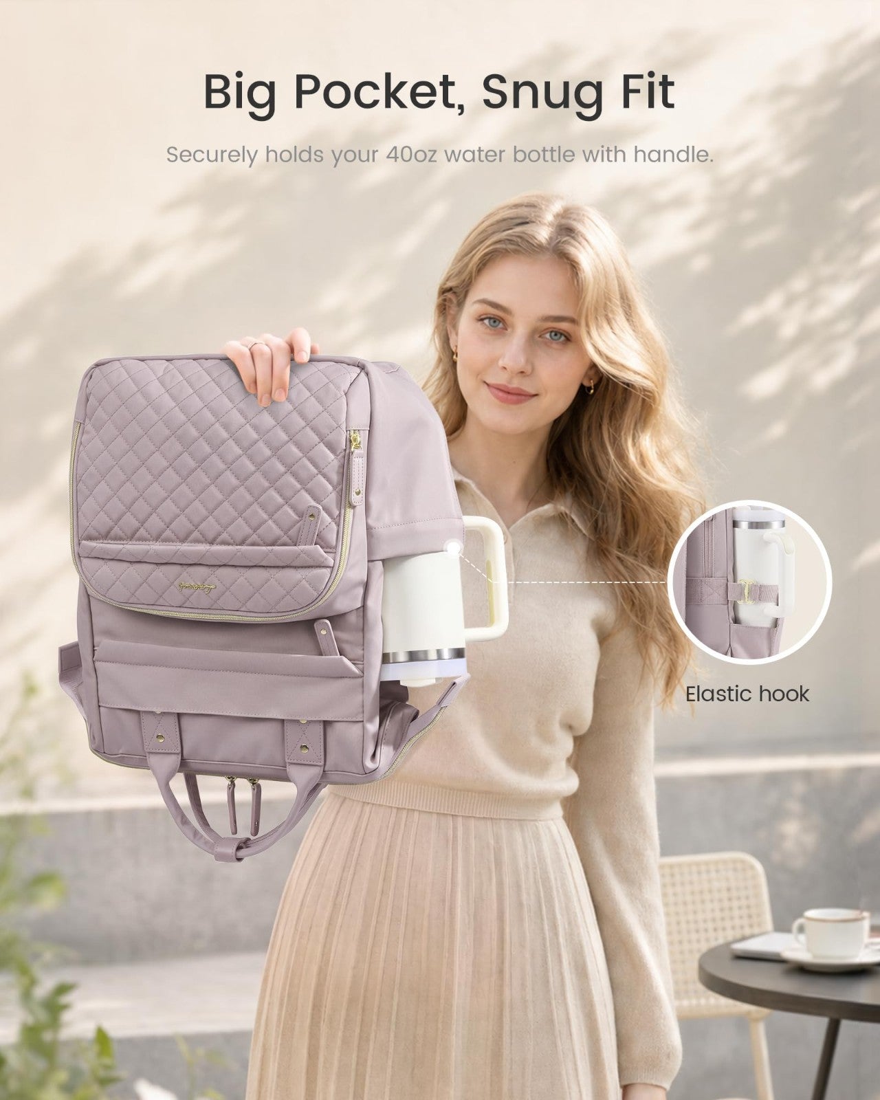 Quilted Laptop Backpack for Women   Stylish Teacher & Nurse Work Purse2