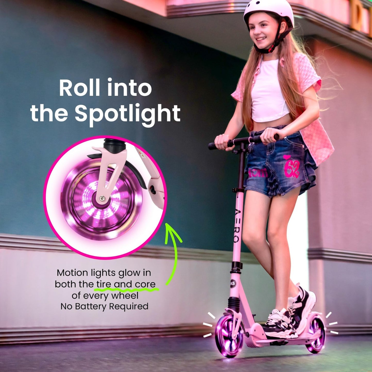 Big Wheel Kick Scooter for Kids, Teens & Adults - Adjustable Height, Smooth Ride2