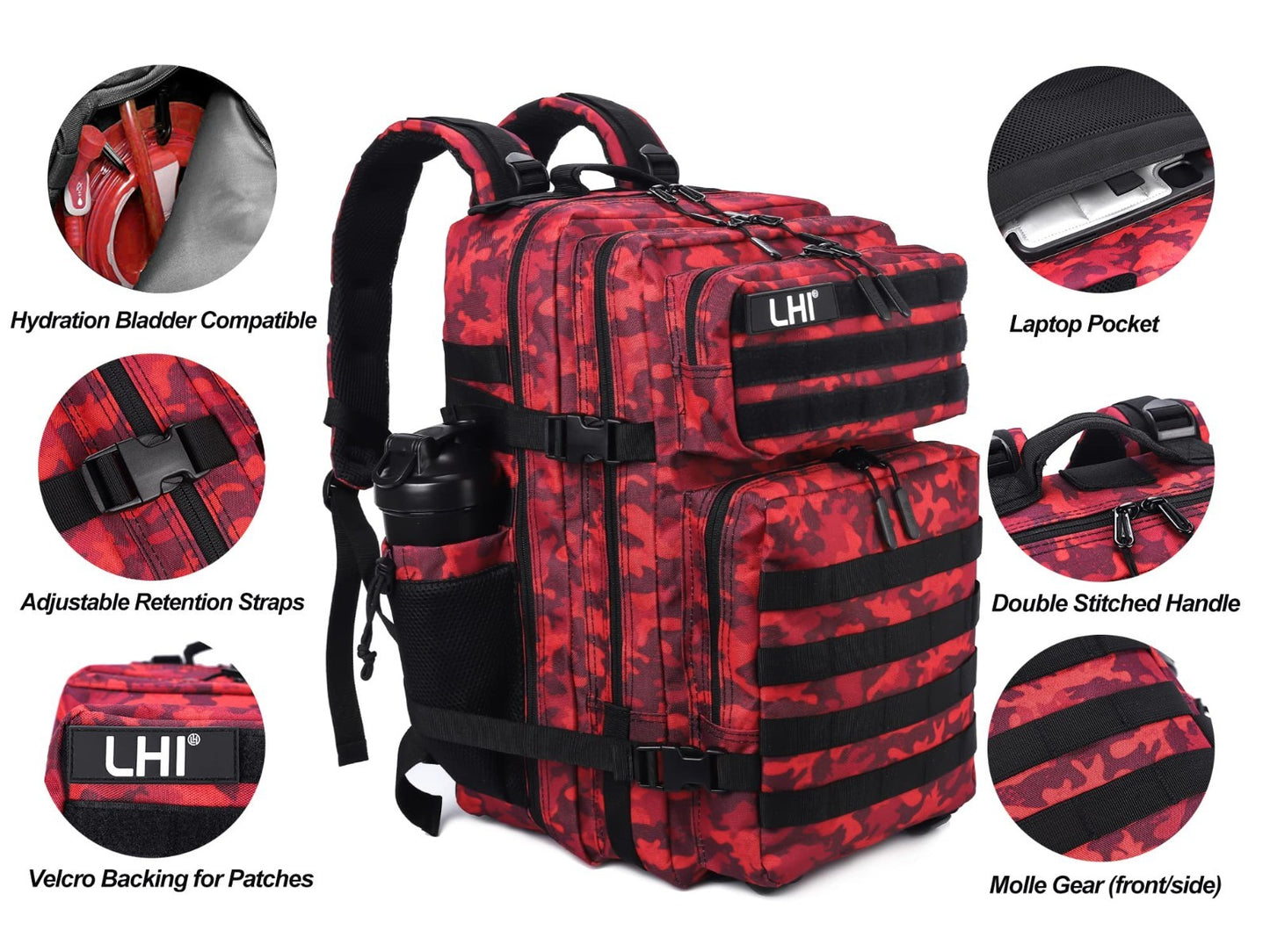 Tactical 45L Military Backpack for Men & Women   3 Day Assault Rucksack, Molle S5