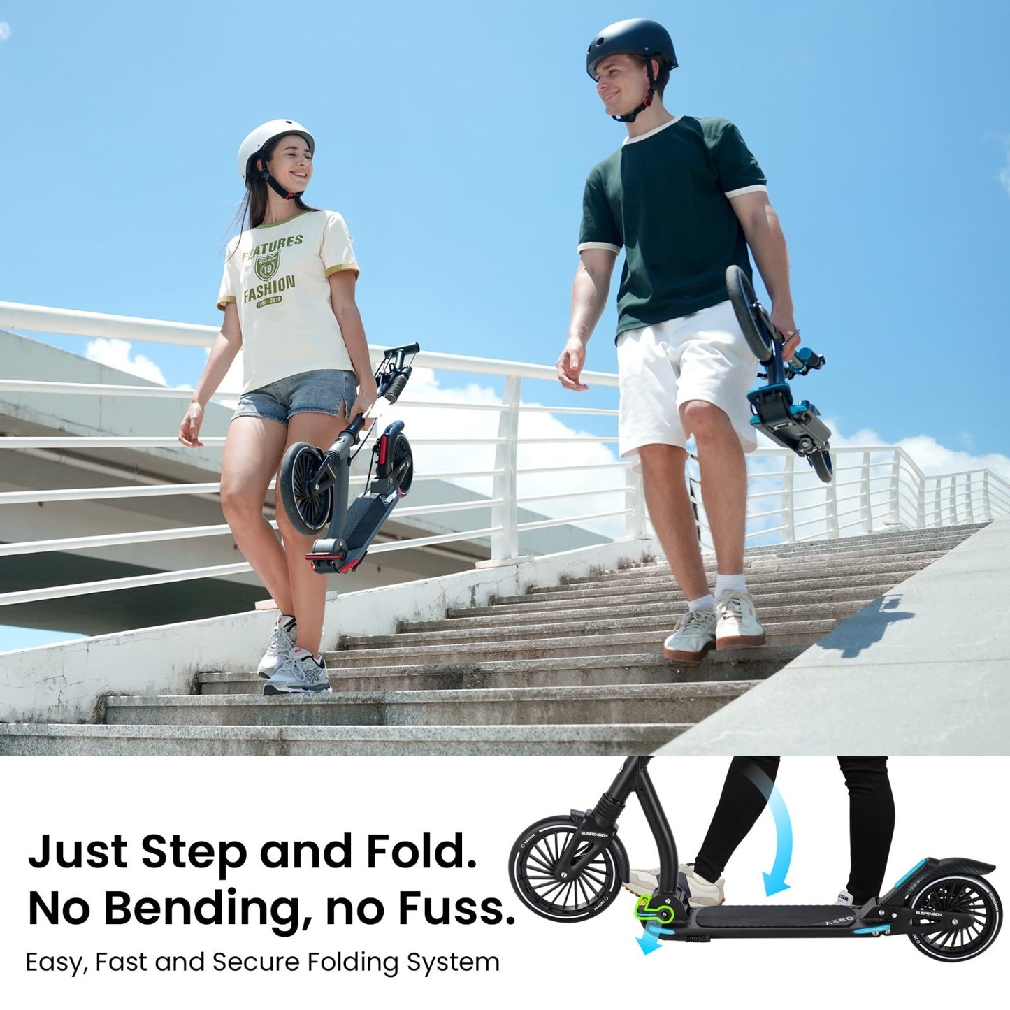 Big Wheel Kick Scooter for Kids, Teens & Adults - Adjustable Height, Smooth Ride4
