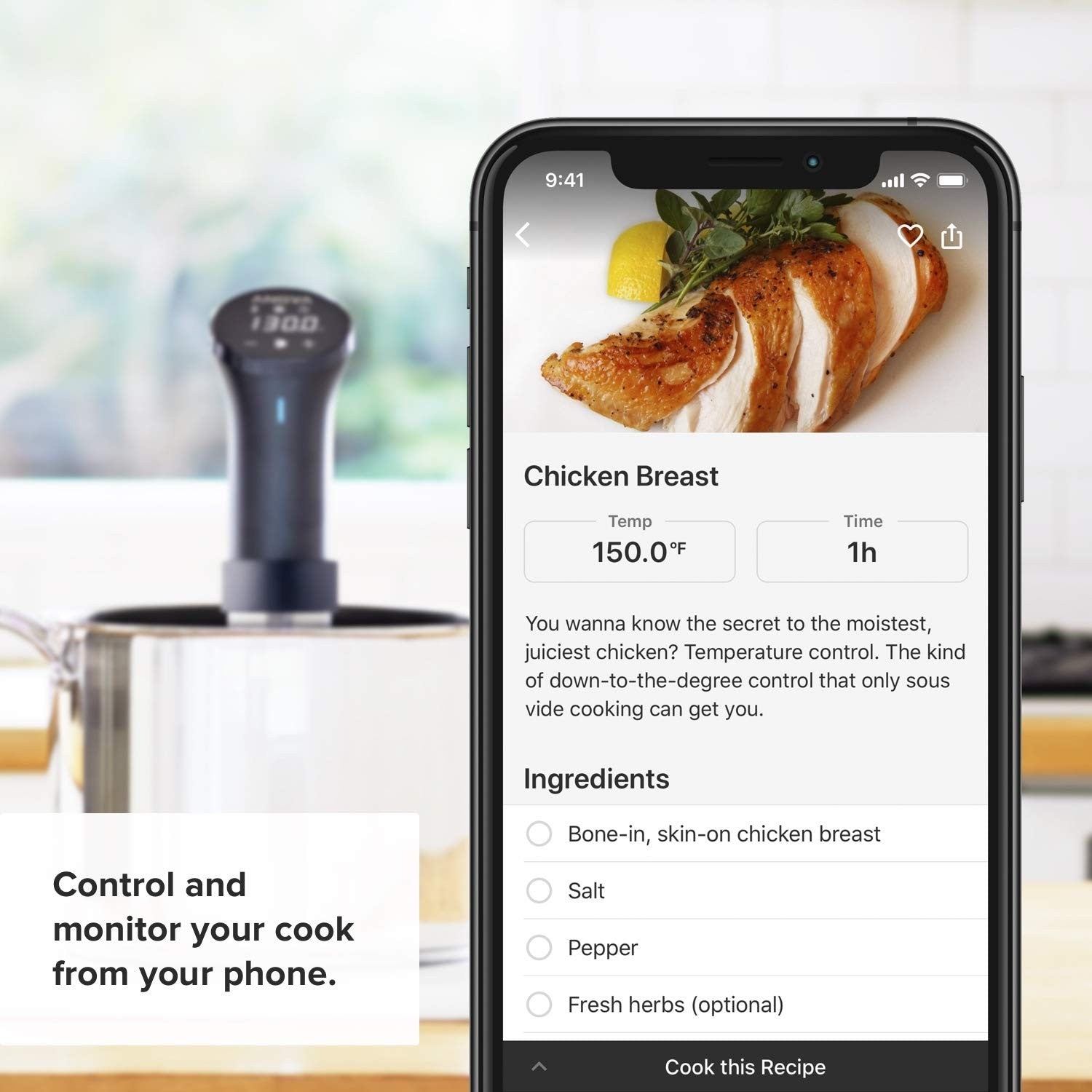 Precision Sous Vide Cooker 1000W WiFi Immersion Circulator - Perfect Cooking Too3