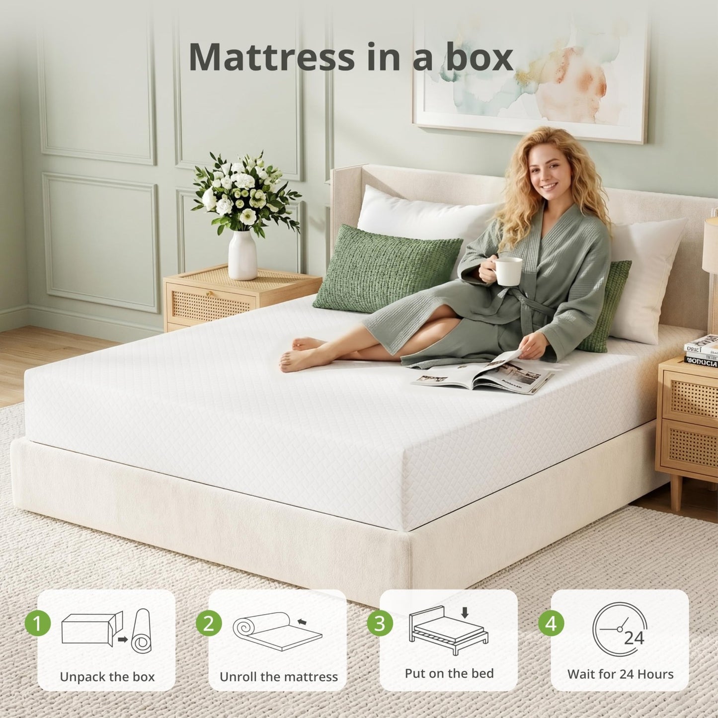 14" Gel Memory Foam Cal King Mattress   Medium Firm, Cooling, Pressure Relief, C6