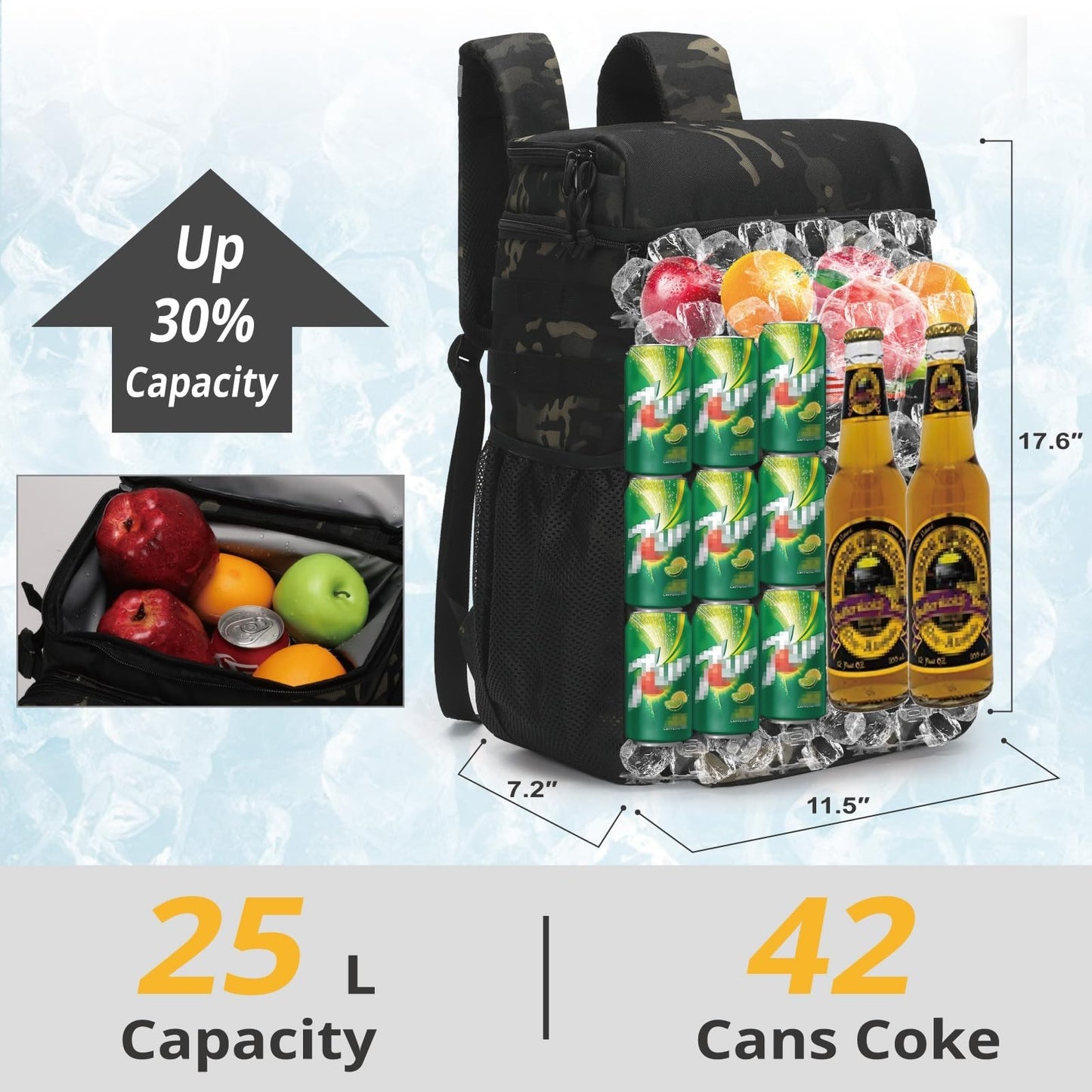 Tactical Insulated Cooler Backpack - Lightweight, Leakproof, Waterproof for Camp2