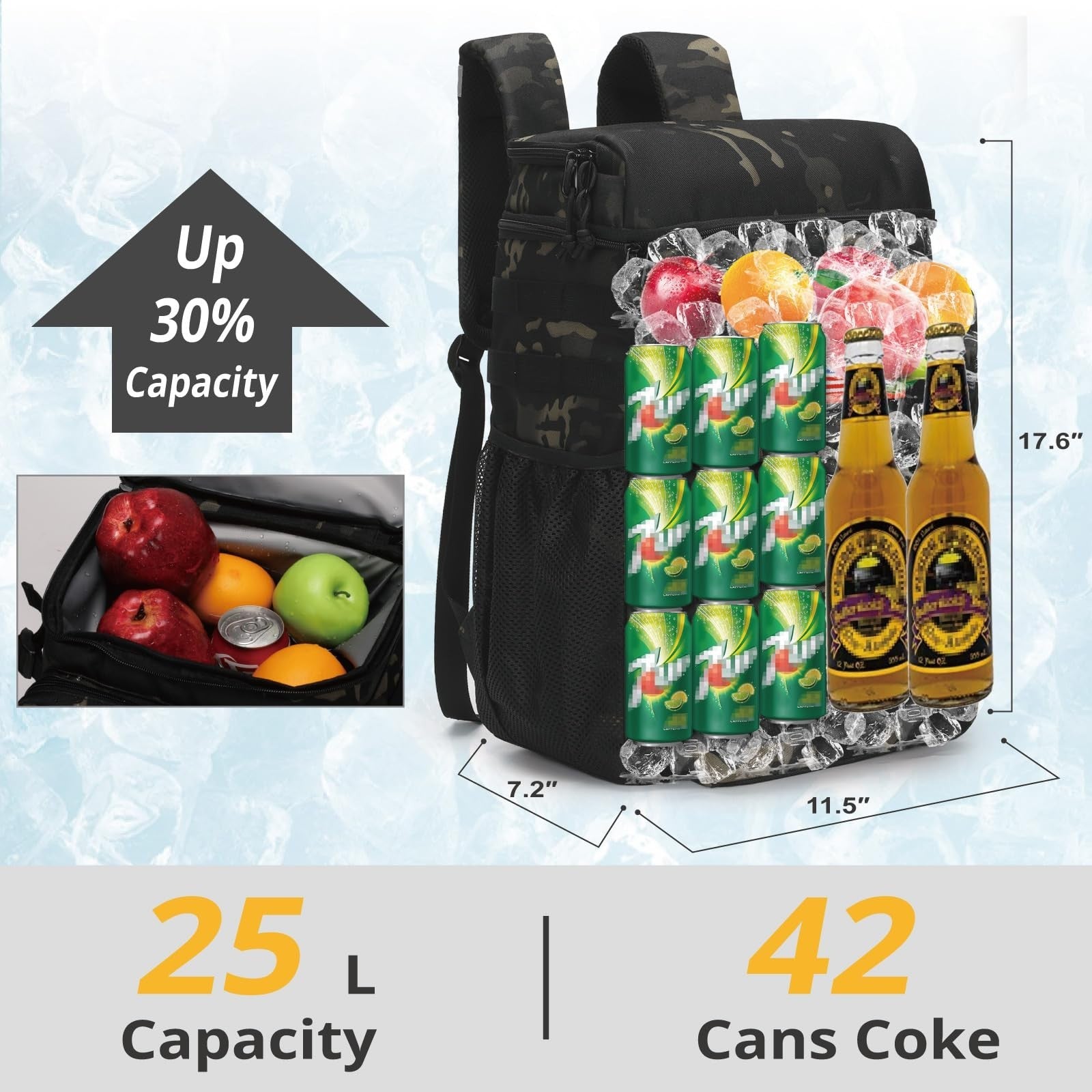 Tactical Insulated Cooler Backpack - Lightweight, Leakproof, Waterproof for Camp2