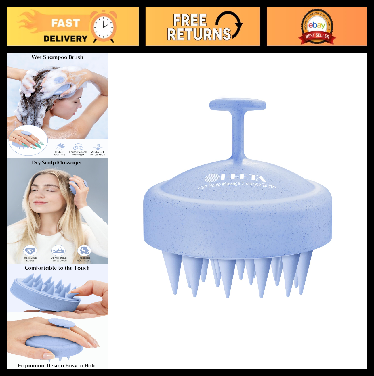 Scalp Massager Brush for Hair Growth   Soft Silicone Shampoo Scrubber, Dandruff0
