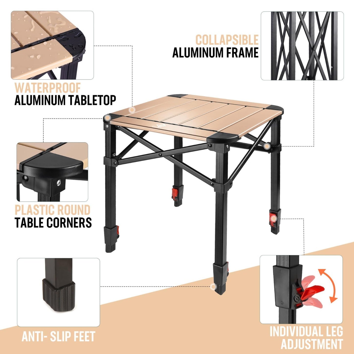 Lightweight Adjustable Folding Camping Table with Carry Bag - Perfect for Outdoo2