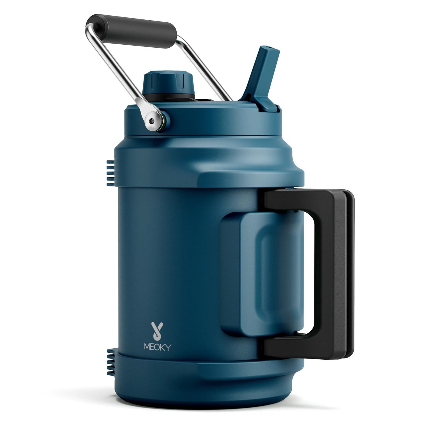 64 oz Insulated Water Bottle - Triple Wall Vacuum Half Gallon Jug, 2-in-1 Lid, L0