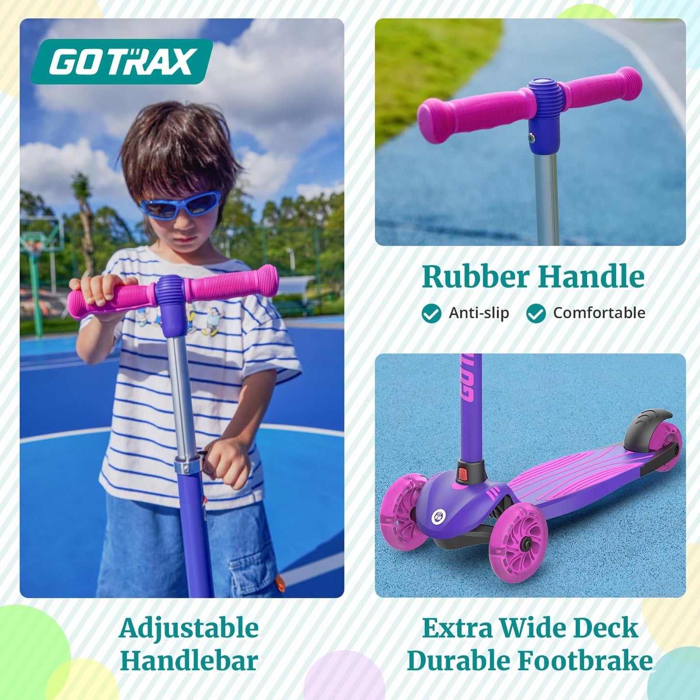 Kids Kick Scooter 3 Wheels for Boys & Girls Ages 2-8, Fun Outdoor Gifts5