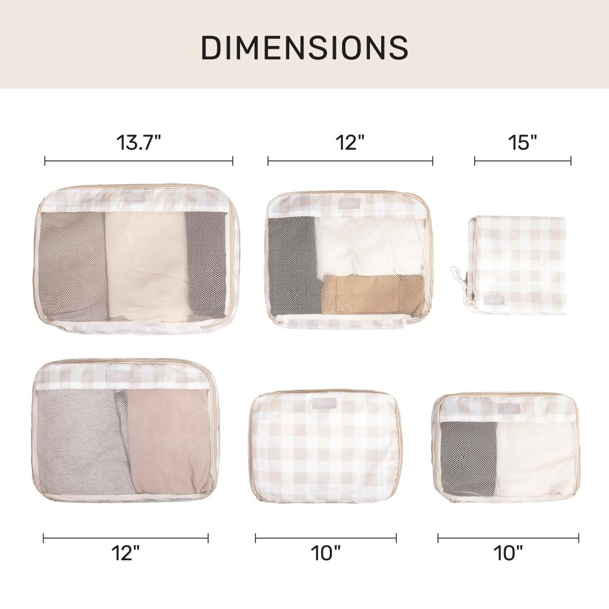 6-Piece Packing Cubes Set for Travel - Large Organizer for Suitcase & Luggage, B2