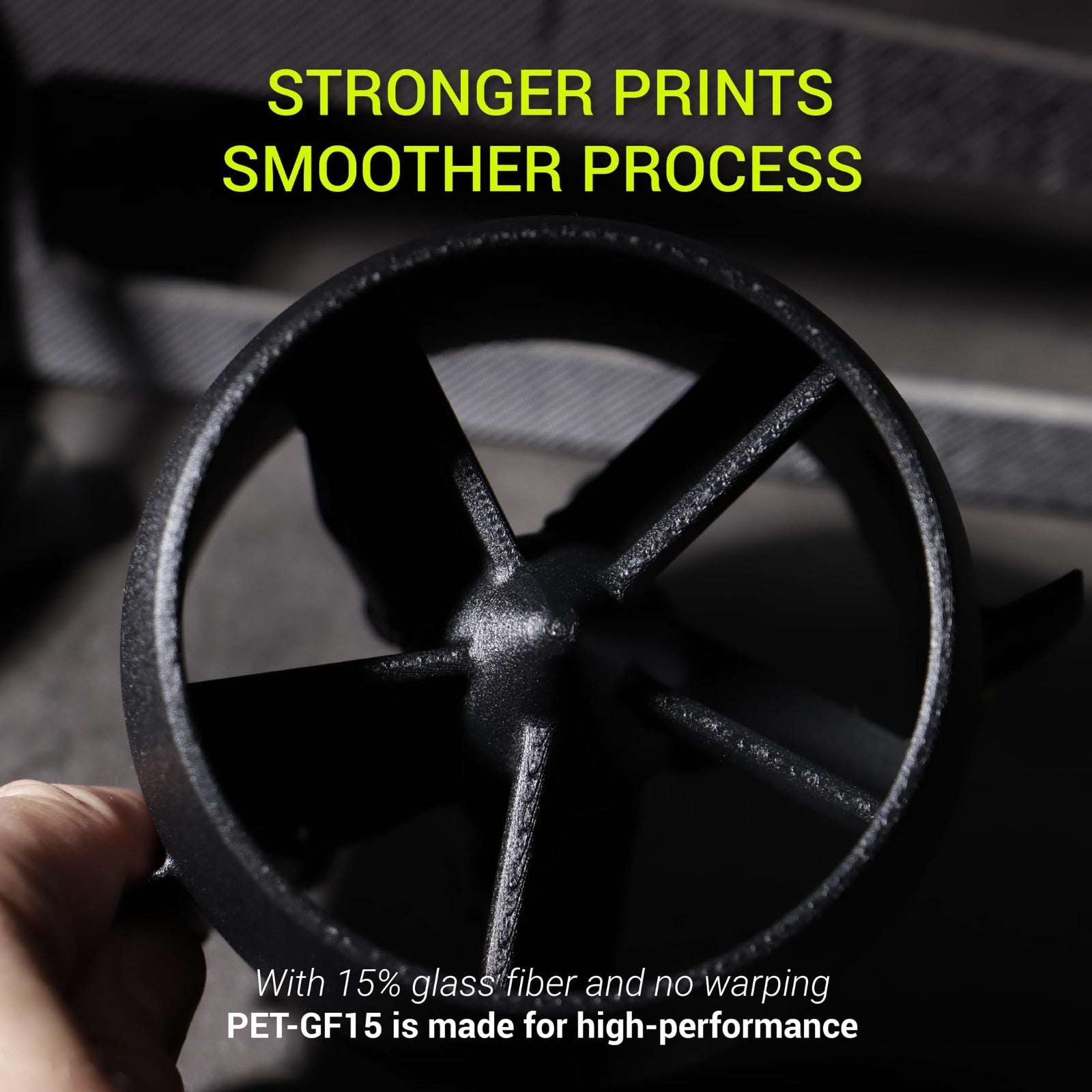 High Strength 1.75mm PET-GF15 Filament 1KG - Glass Fiber Reinforced, Rigid, Dura5