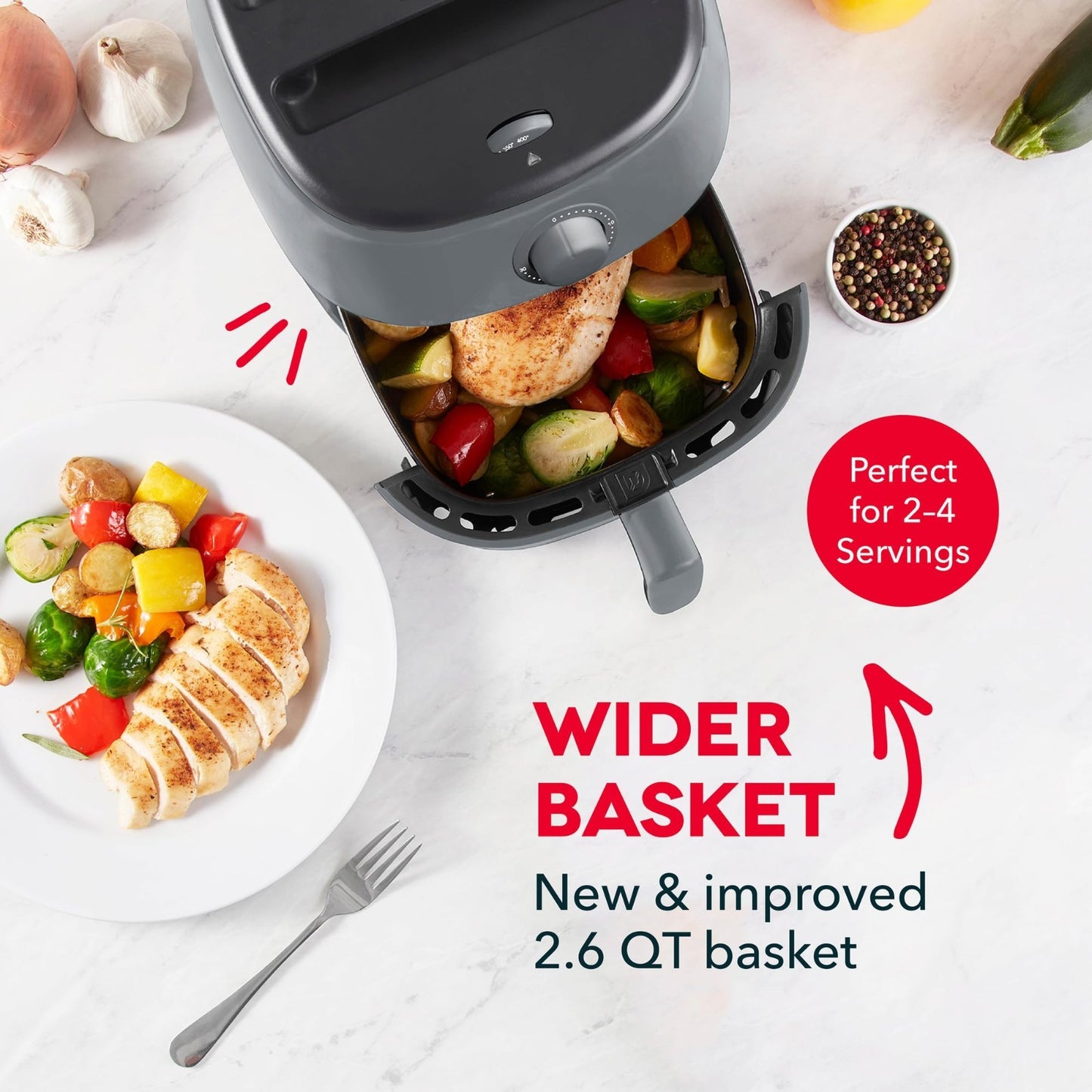 Compact Air Fryer with Adjustable Temp Control, Nonstick Basket, 2.6 Quarts6