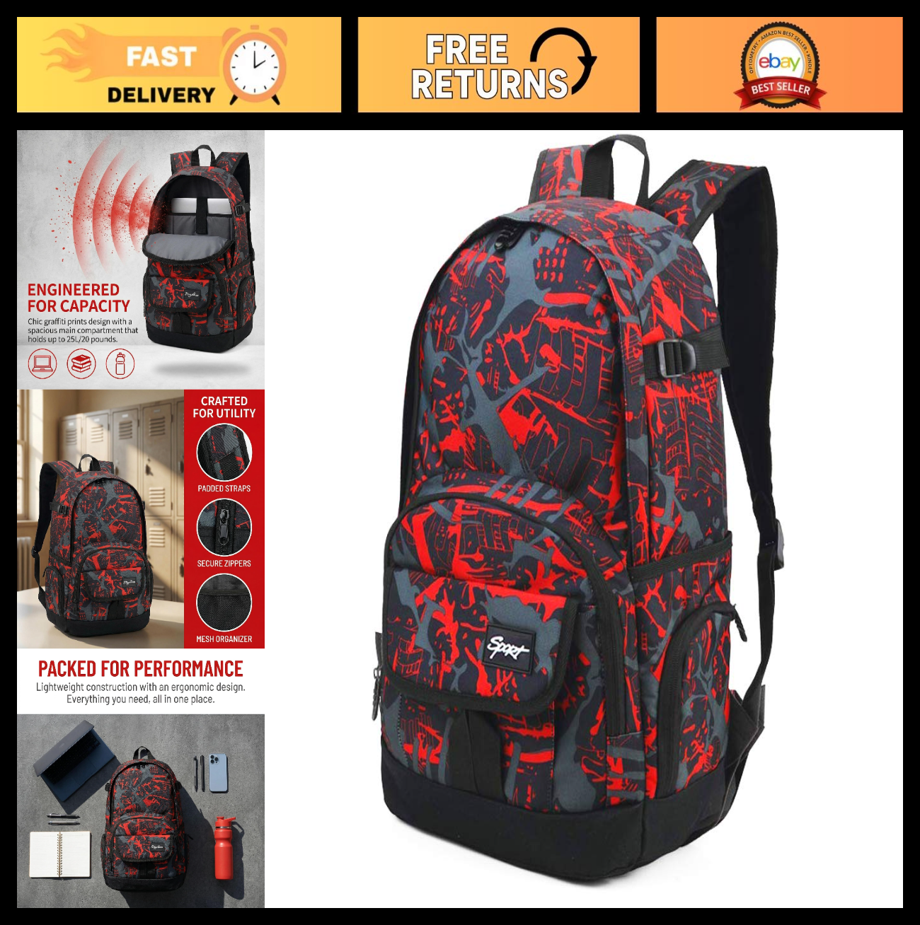 Lightweight School Backpack Travel Bag for Men & Women   College & Travel Use0