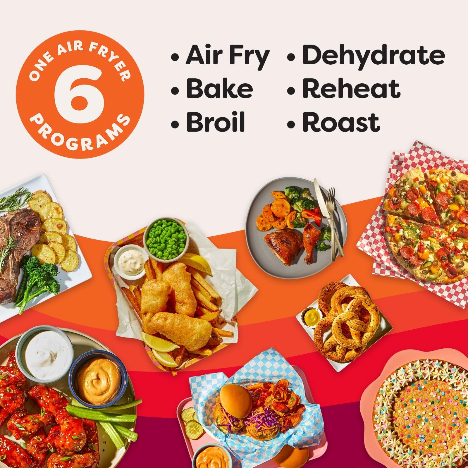 6-in-1 Mini Air Fryer 4QT, Custom Programs, Crisps, Broils, Roasts, Bakes, Recip5