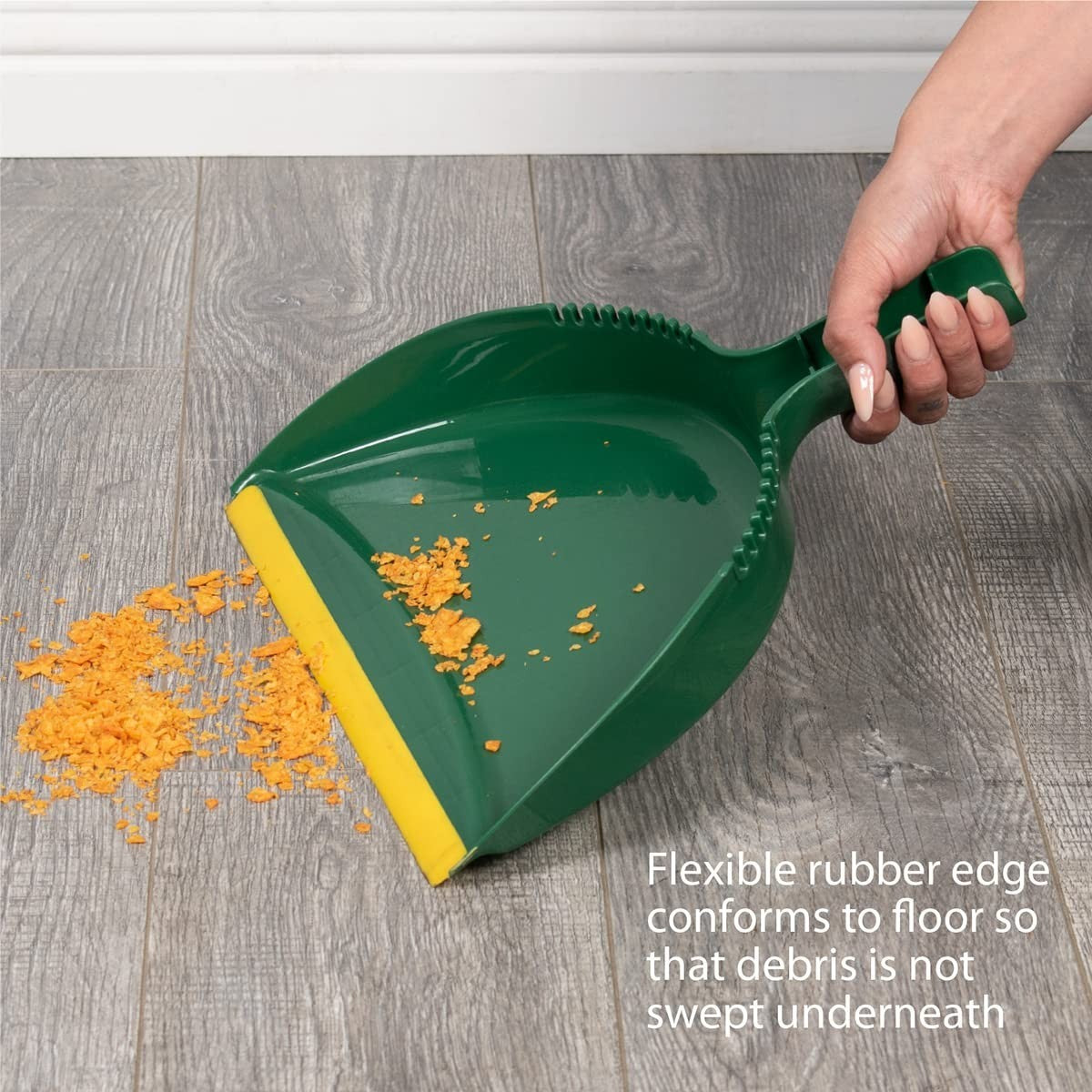Heavy Duty Jumbo Dustpan 13.2” | Rubber Edge | Clip-On Design for Broom Sticks1