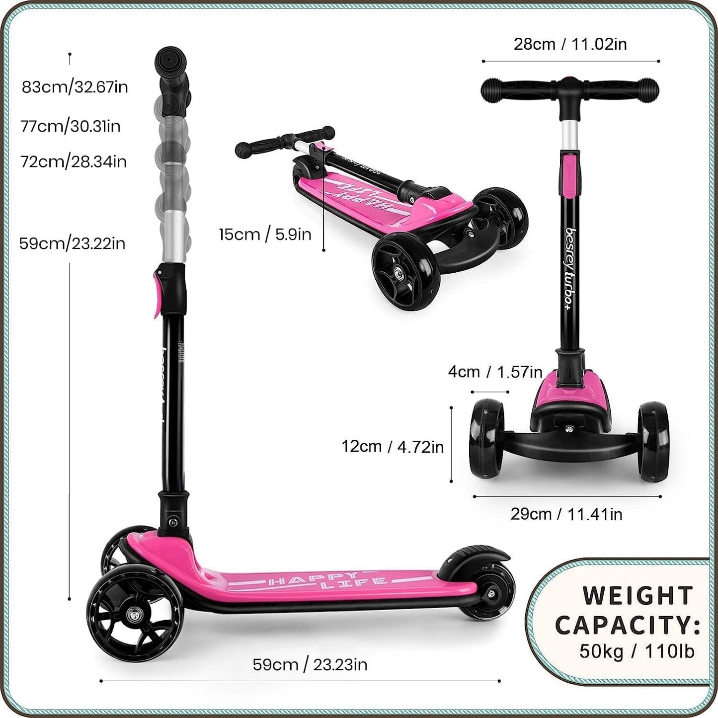 3-Wheel Kids Scooter Ages 3-10, Adjustable Height, Safe & Durable Design7