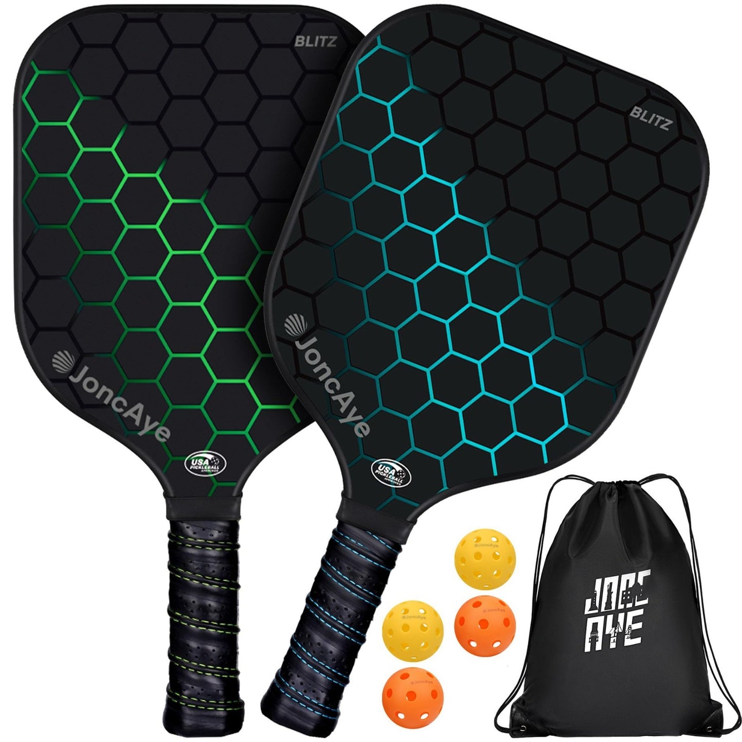 Pickleball Paddle Set of 4 or 2 - USAPA Approved, Lightweight Rackets for All Ag1
