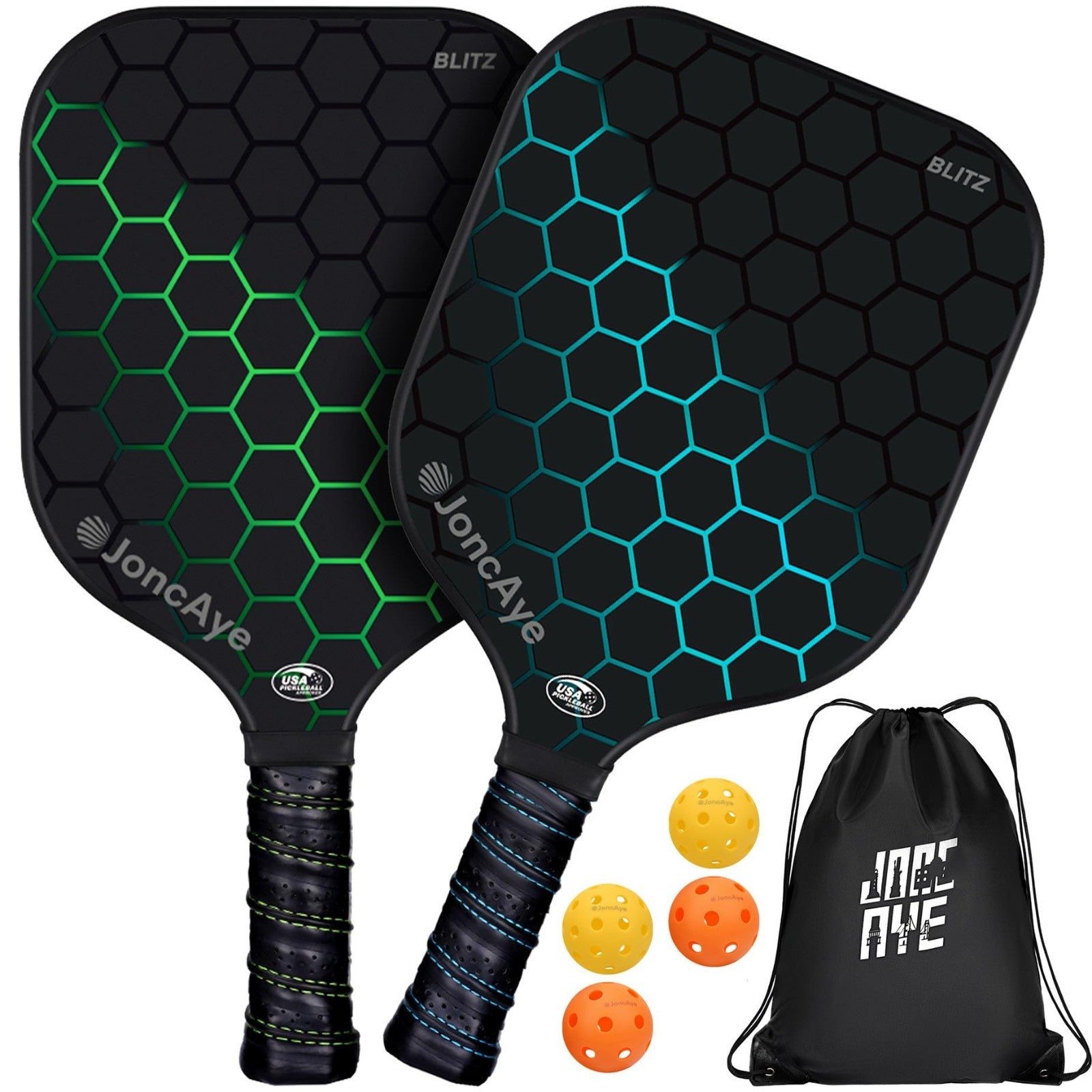 Pickleball Paddle Set of 4 or 2 - USAPA Approved, Lightweight Rackets for All Ag1