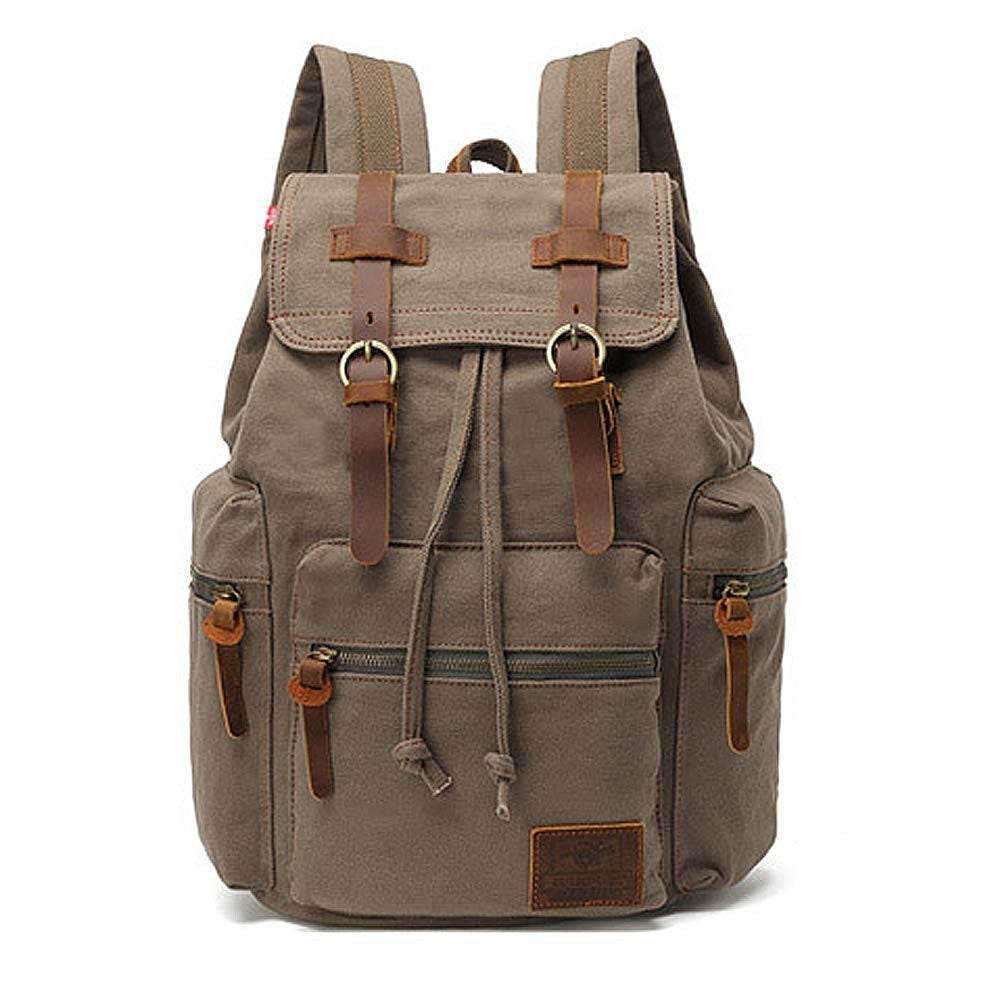 High Capacity Vintage Canvas Backpack for School Travel, 12 15" Laptop Rucksack1