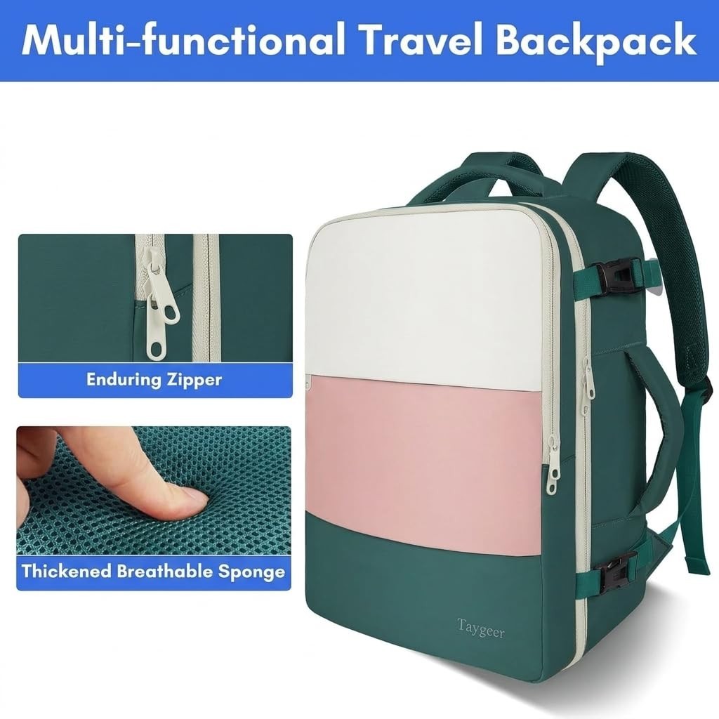 35L Travel Backpack for Women, Airline Approved Carry On Bag, Cute Underseat Day7