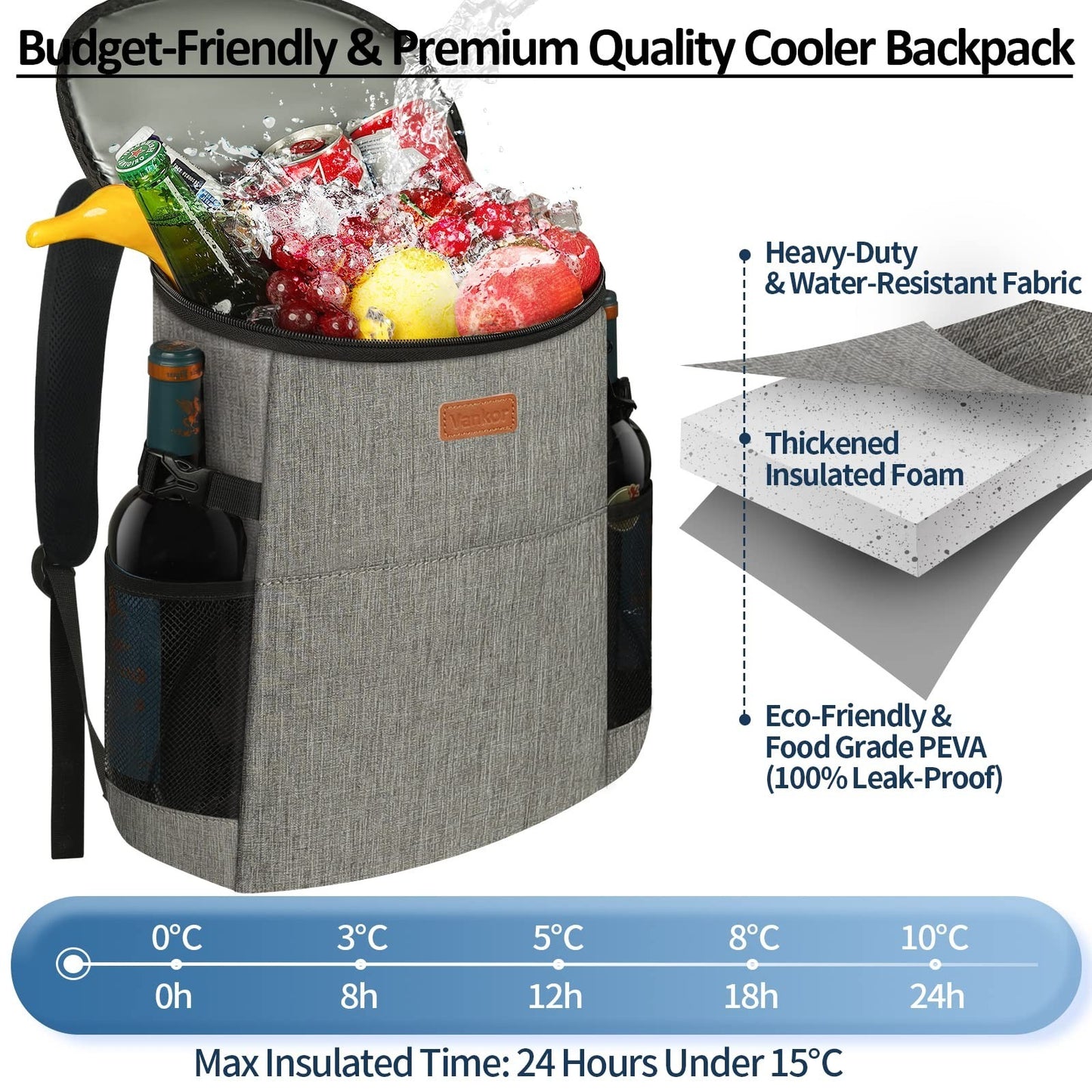 Insulated Backpack Cooler for 30-45 Cans, Waterproof Thermal Bag for Picnic & Tr2