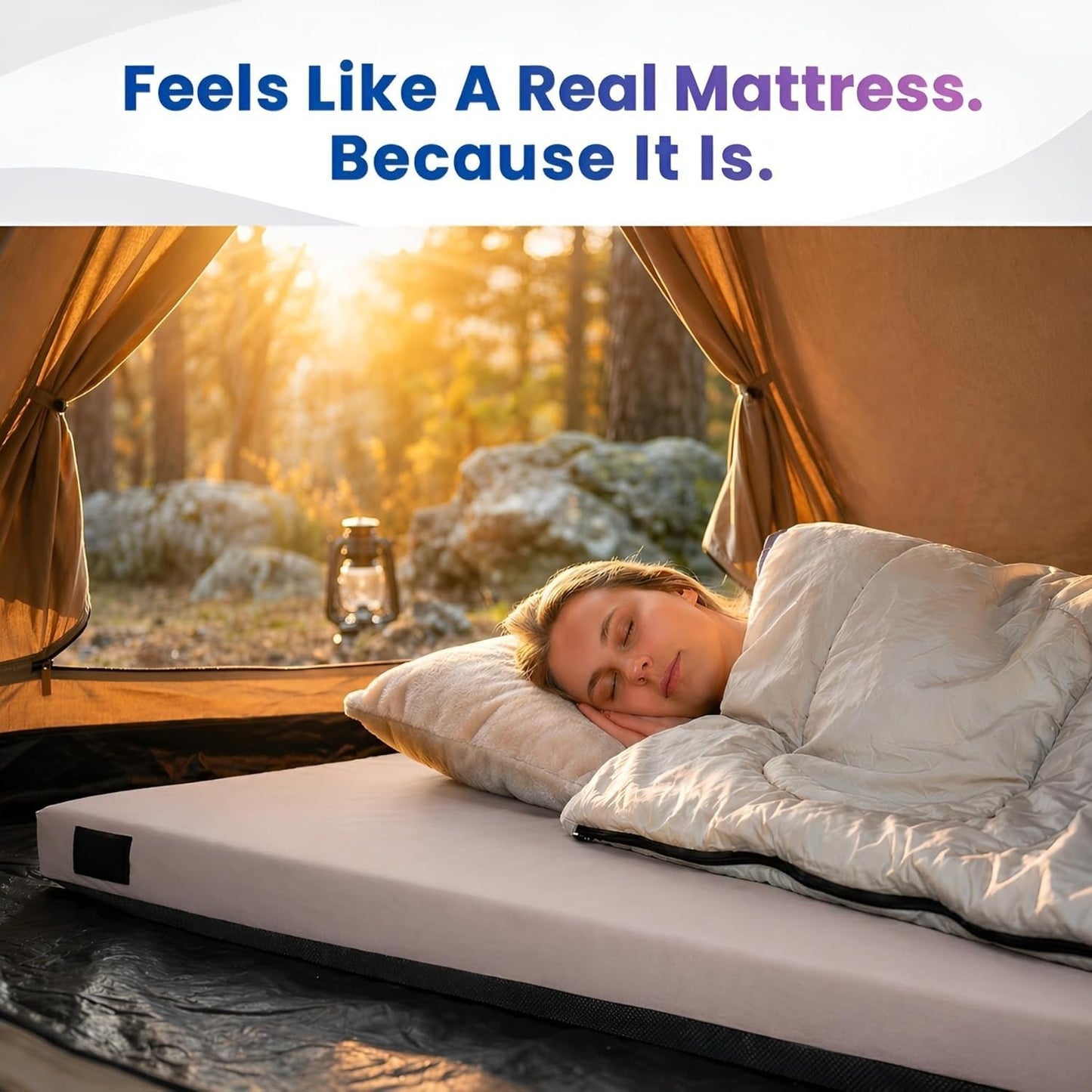 AirCell Memory Foam Camping Mattress Pad   Portable CertiPUR US Roll Up Sleeping7