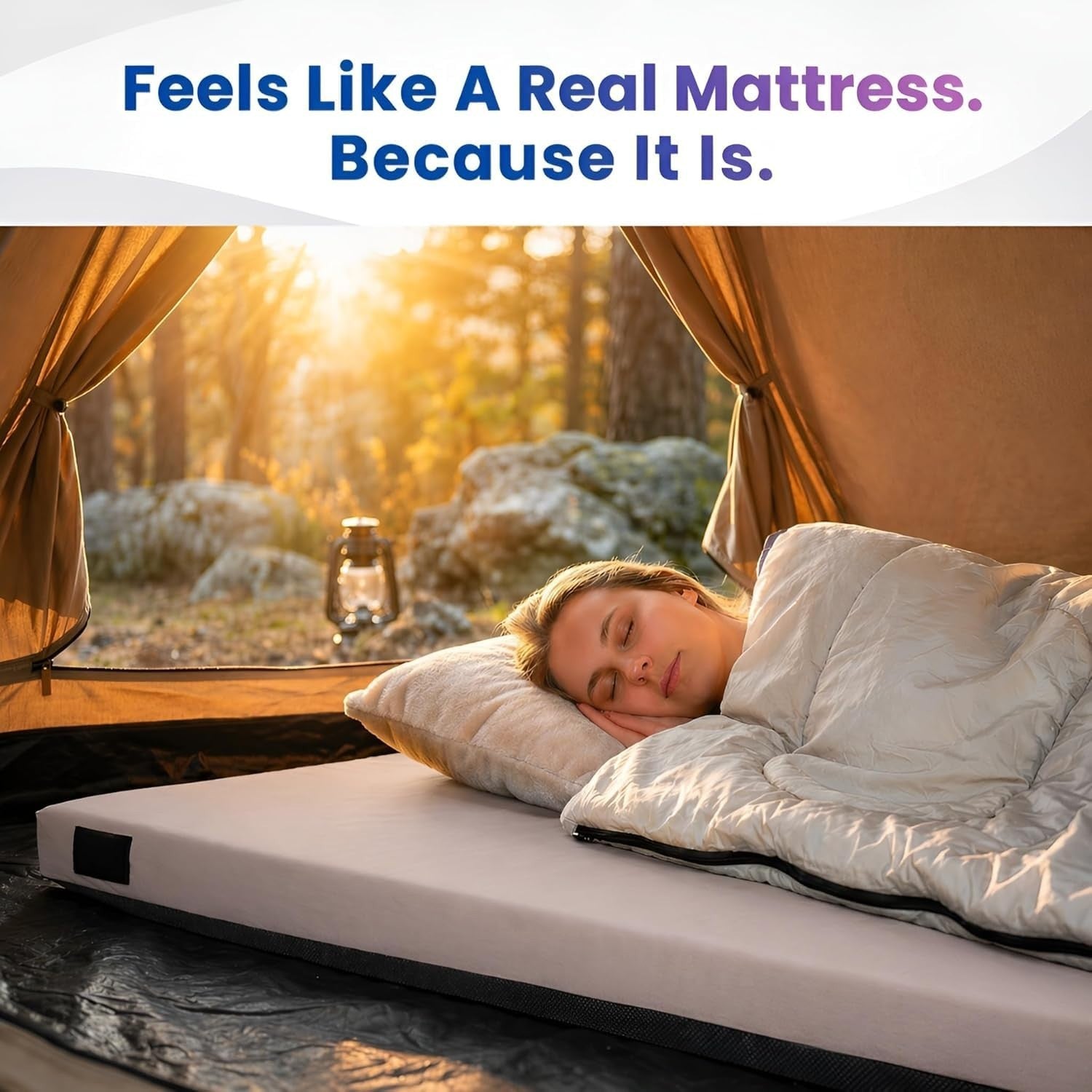 AirCell Memory Foam Camping Mattress Pad   Portable CertiPUR US Roll Up Sleeping7