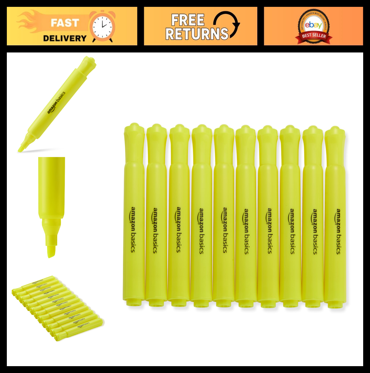 Chisel Tip Tank Style Highlighters, 12 Pack, Bible & Office Supplies, Yellow0