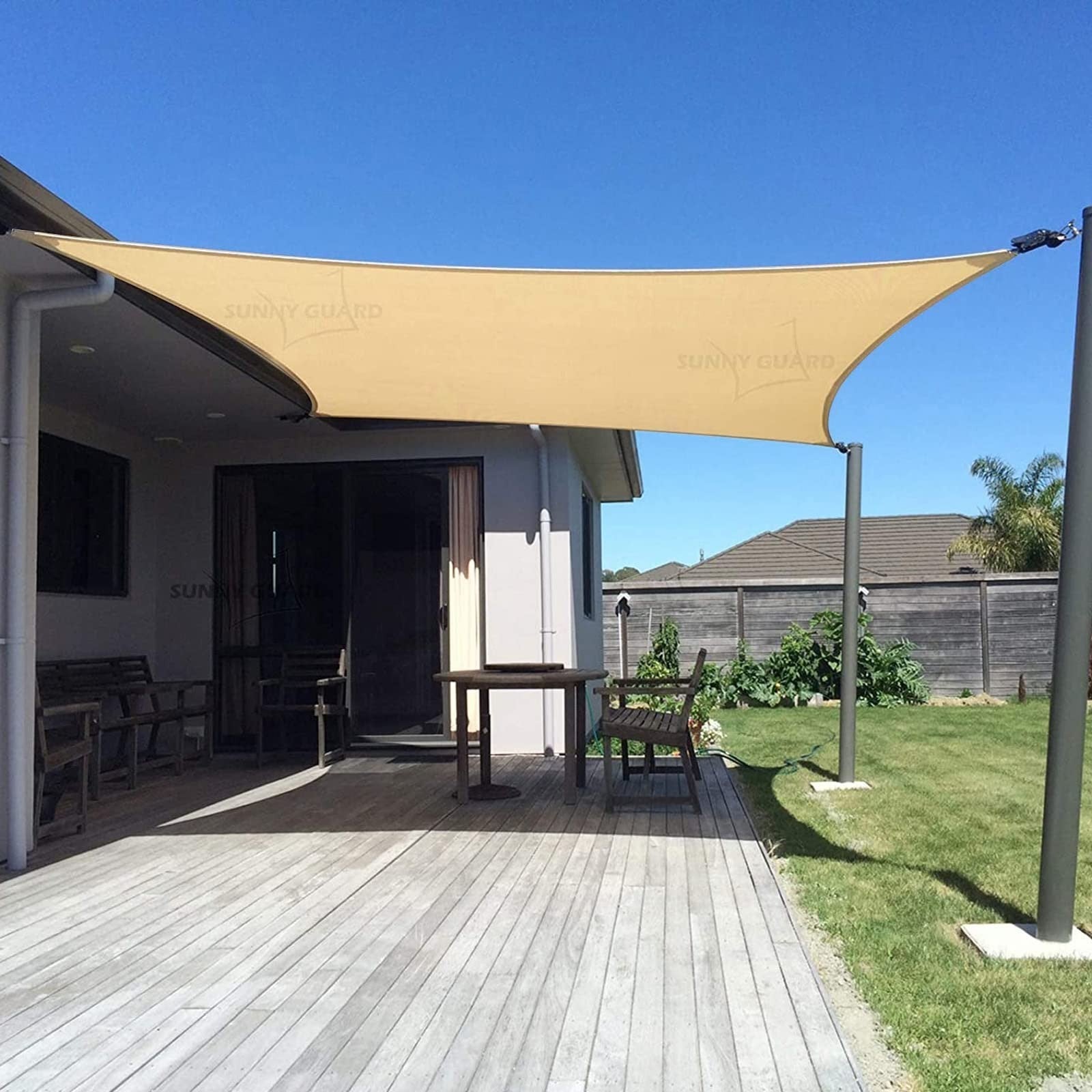 Rectangle Sun Shade Sail 10' x 13'   UV Block Outdoor Canopy for Patio, Deck, Ga1