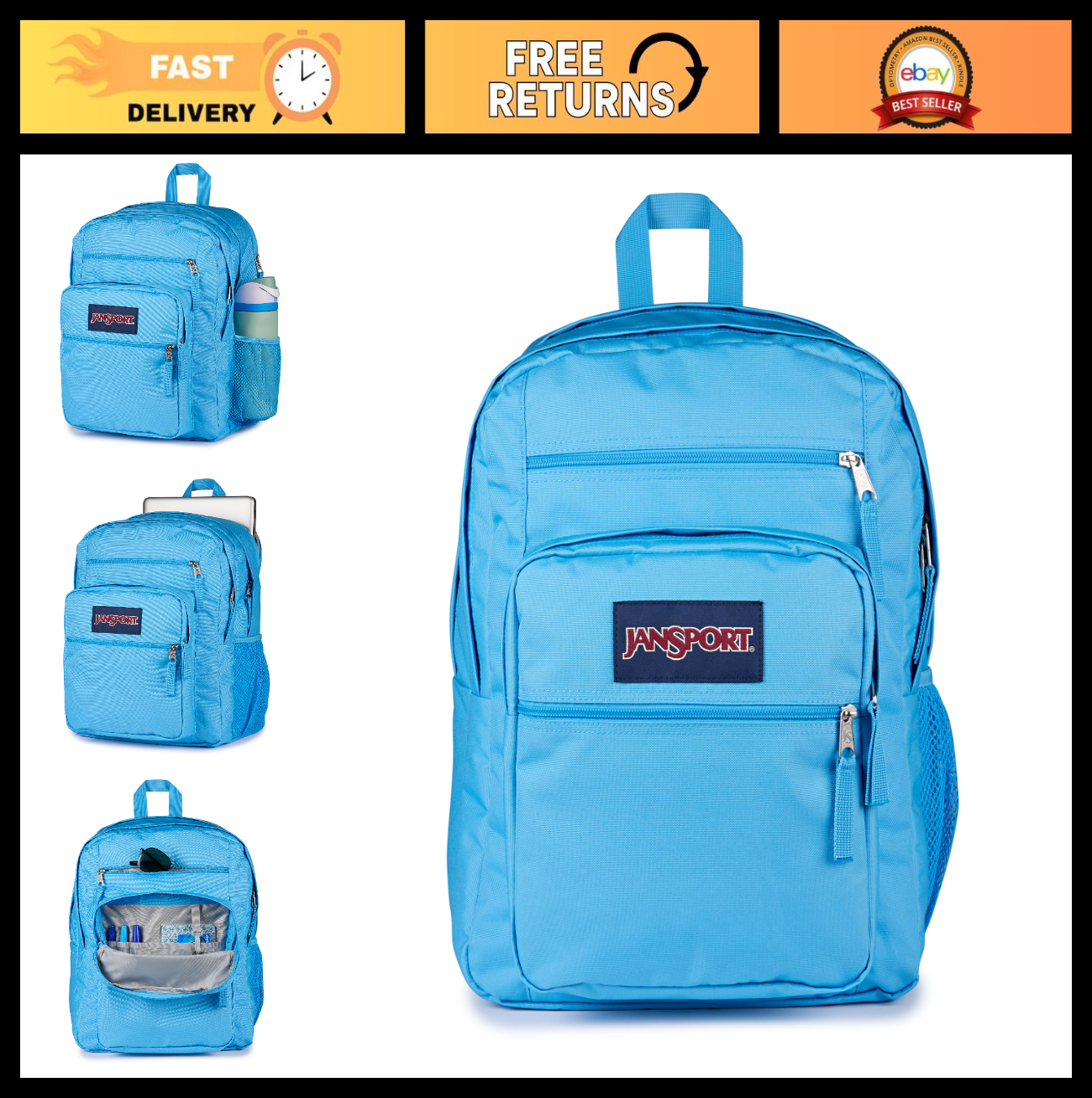 Laptop Backpack for 15" Computer, Ergonomic Straps, 2 Compartments, Haul Handle0