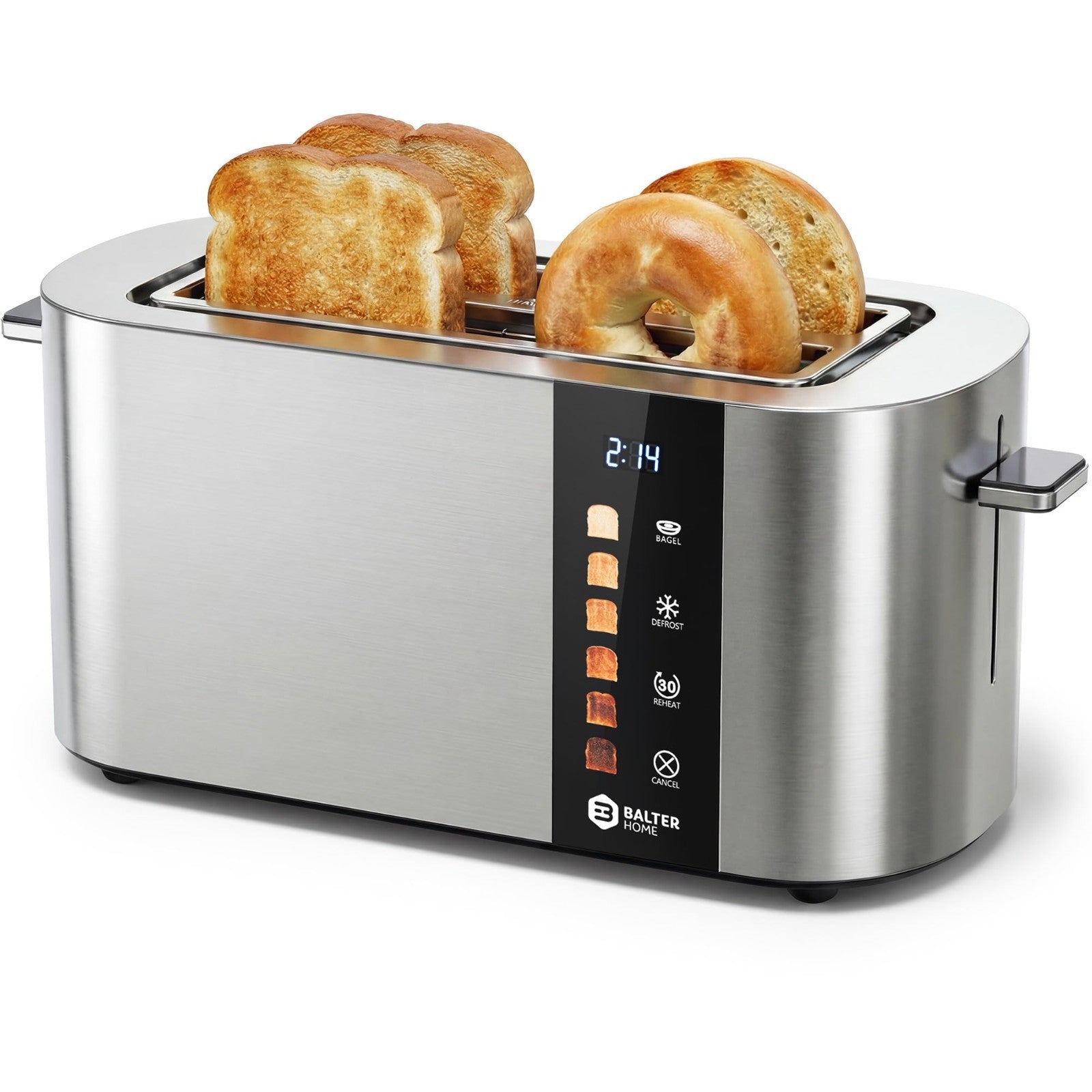 4 Slice Stainless Steel Toaster with Wide Slots, Bagel Function & Touch Screen1