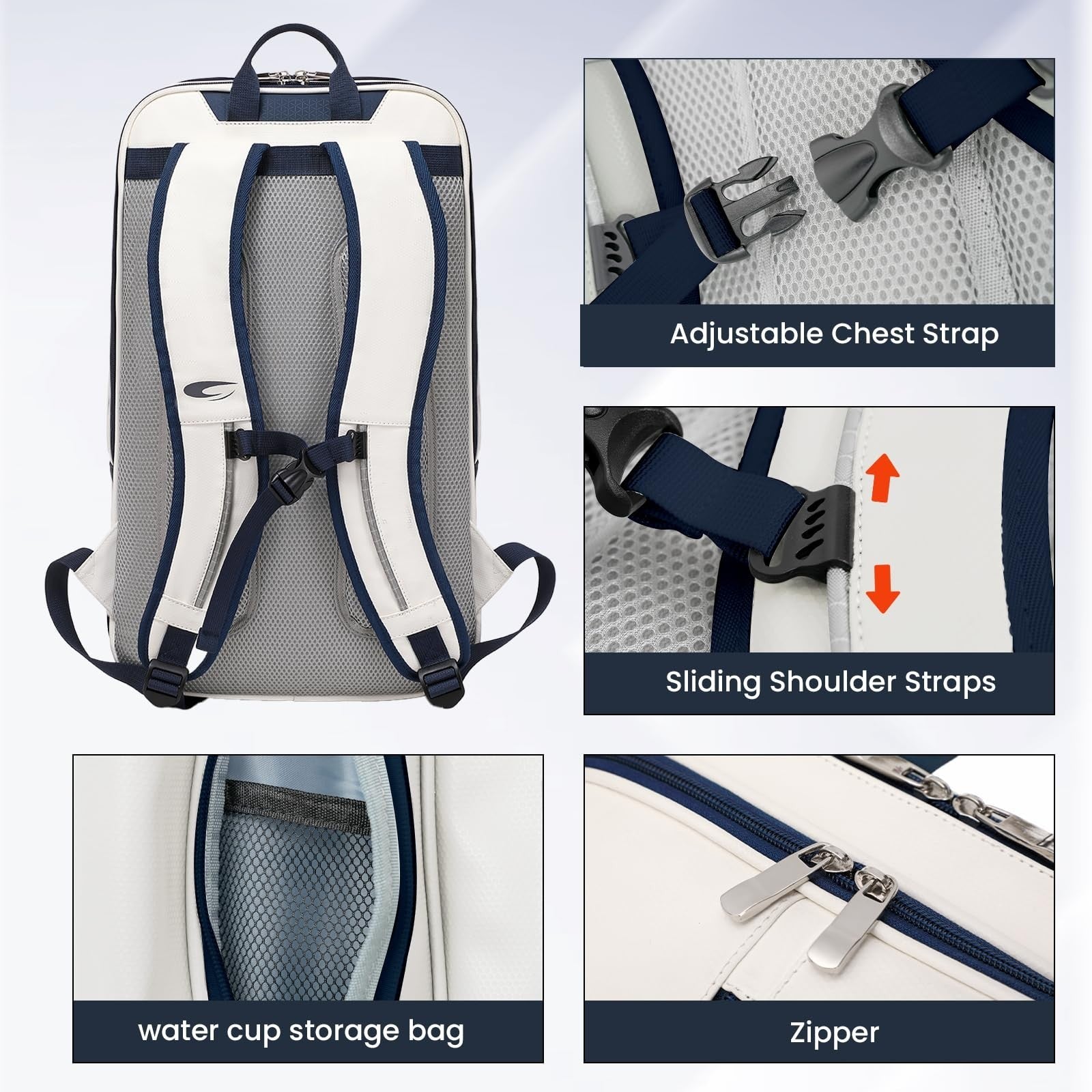 Multi-Compartment Tennis & Pickleball Backpack with Shoe Holder, Laptop Sleeve4