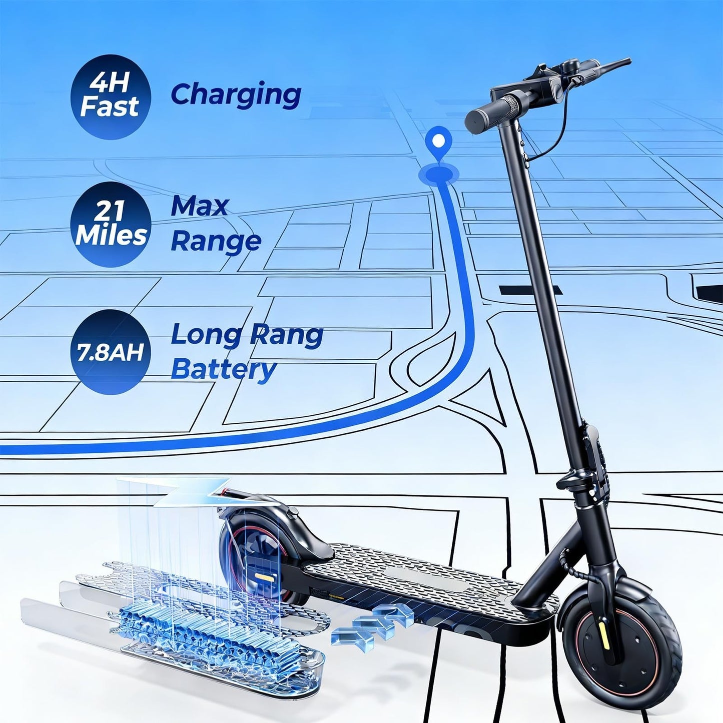 High-Power Electric Scooter for Adults - 1200W/1000W/500W, 10''/8.5'' Tires, APP3