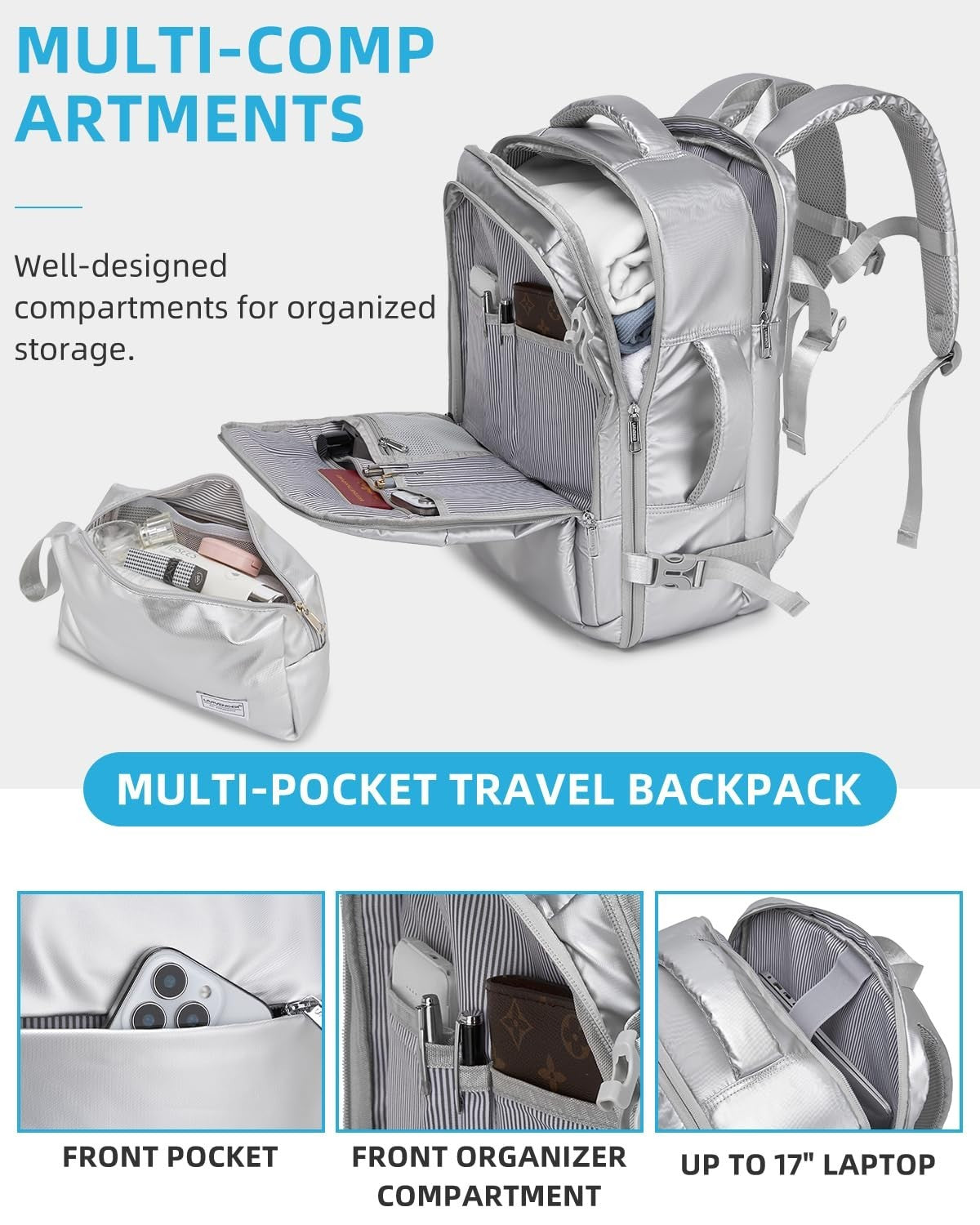 3-Piece Carry-On Luggage Set - 20" Hardshell Suitcases, TSA Lock, 360° Wheels, X4