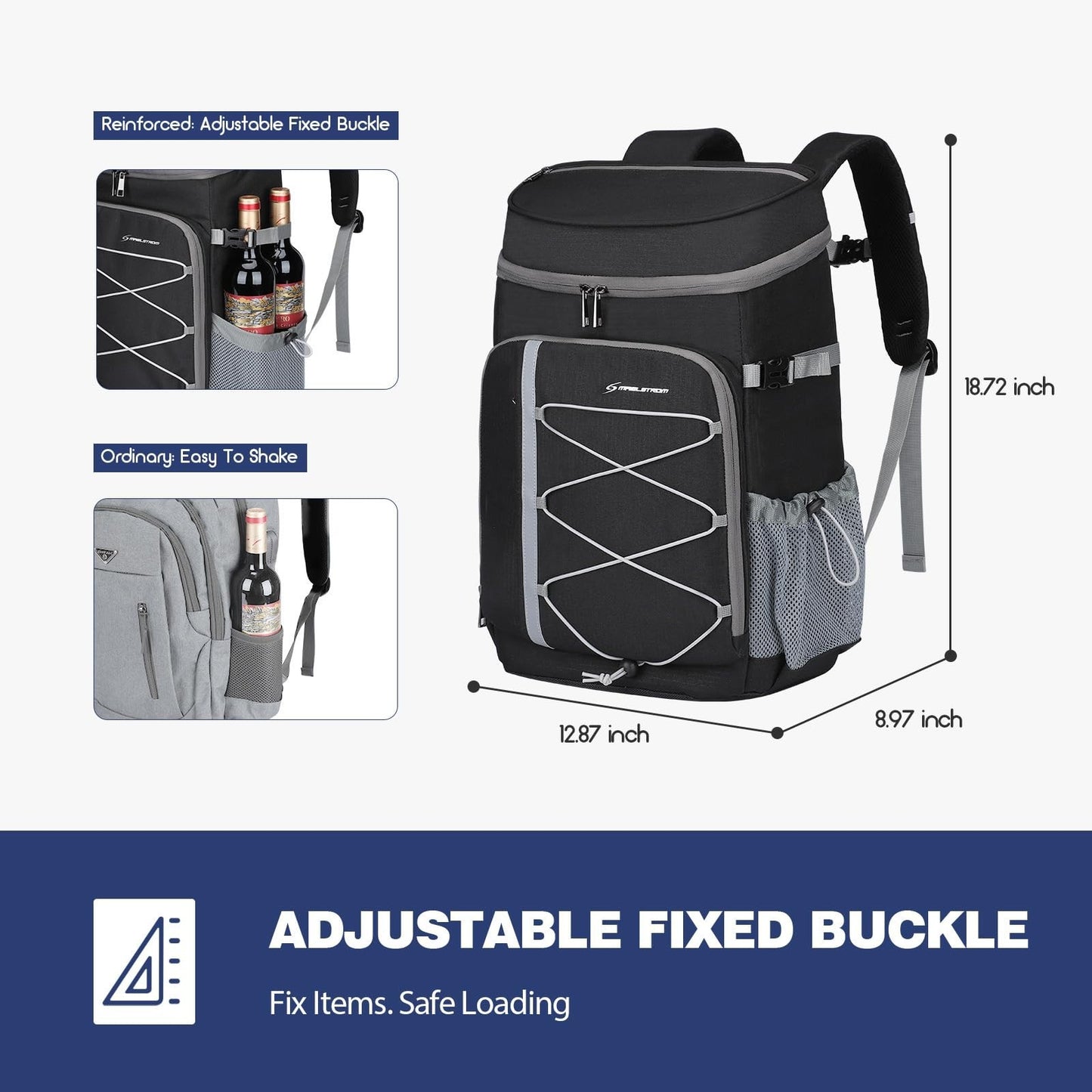 Insulated Soft Cooler Backpack - 35/50 Can Capacity for Camping, Hiking, Beach &5