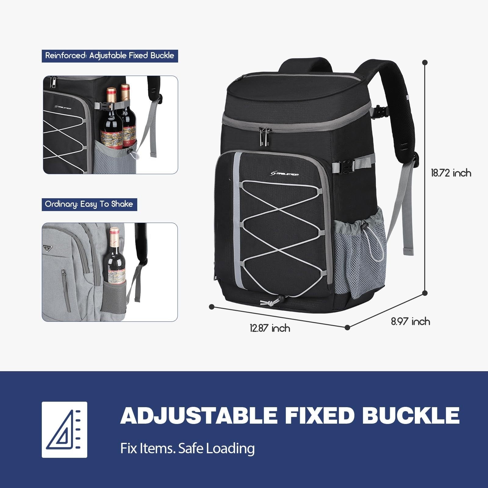Insulated Soft Cooler Backpack - 35/50 Can Capacity for Camping, Hiking, Beach &5
