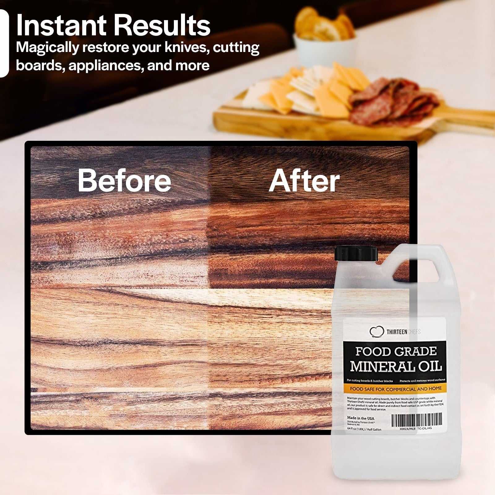 64oz Food Grade Mineral Oil for Cutting Boards   NSF Certified, Food Safe, Premi2
