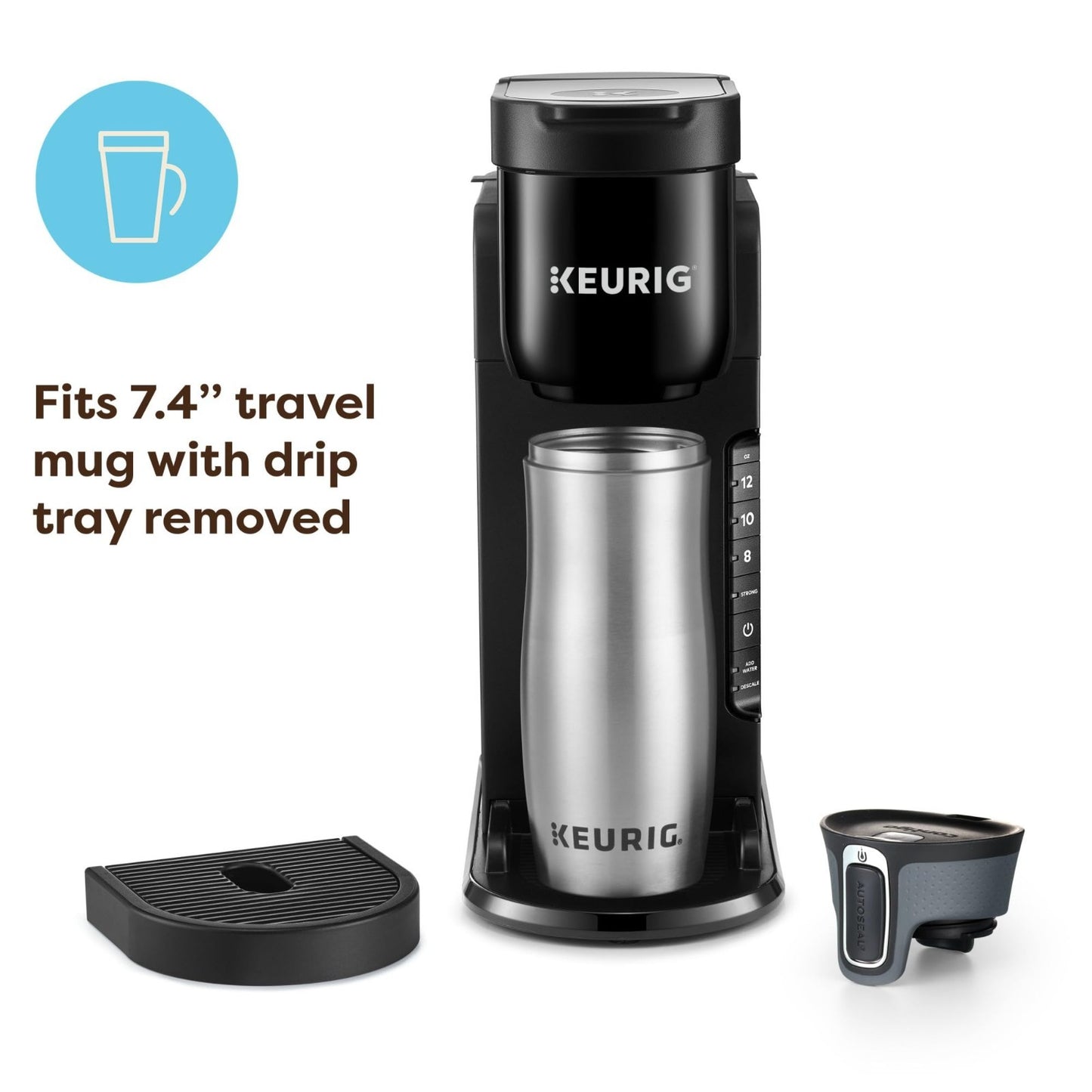 Single Serve Coffee Maker, 3 Brew Sizes, Strong Brew Button, 42oz Reservoir, Bla4
