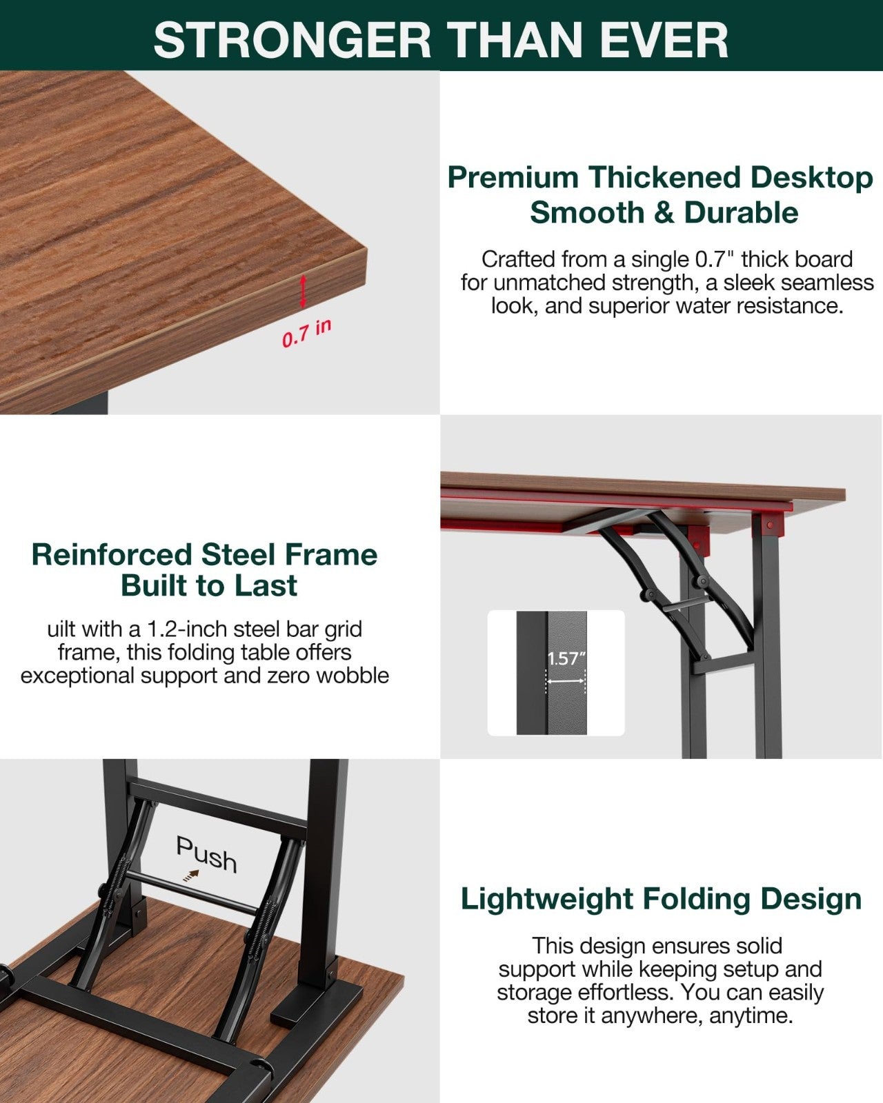 Compact Folding Laptop Desk – 35.8" Portable Table for Small Spaces, No Assembly13