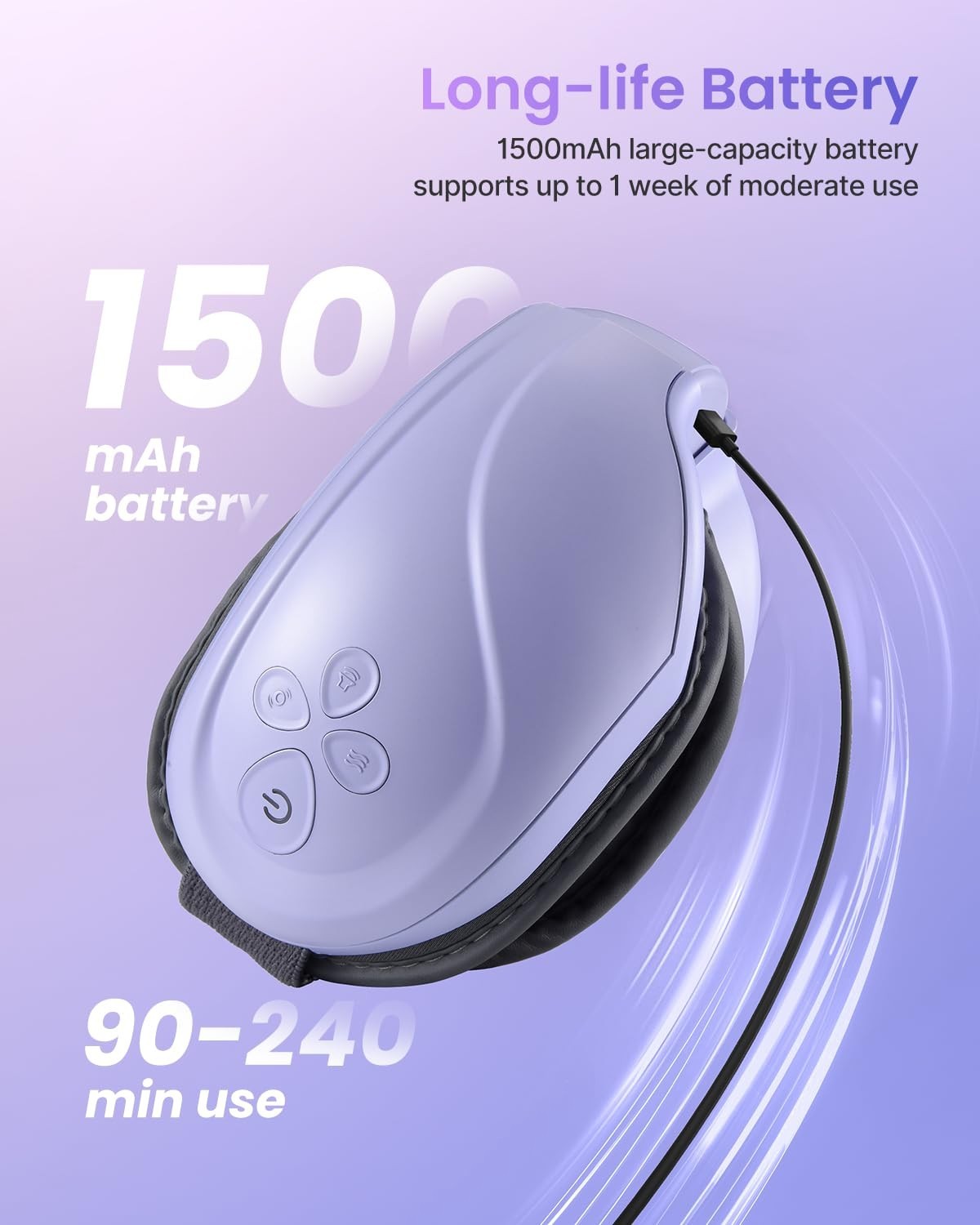 Heated Eye Massager with Bluetooth Music - Vibration & Compression, Rechargeable7