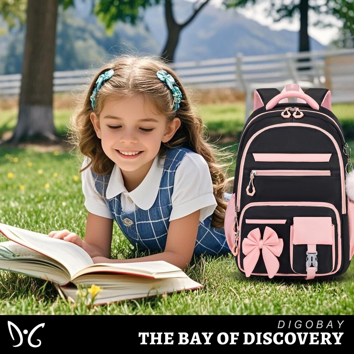 Cute Girls Backpack Set with Lunch Bag & Pencil Case   Stylish School Bag for Ki2