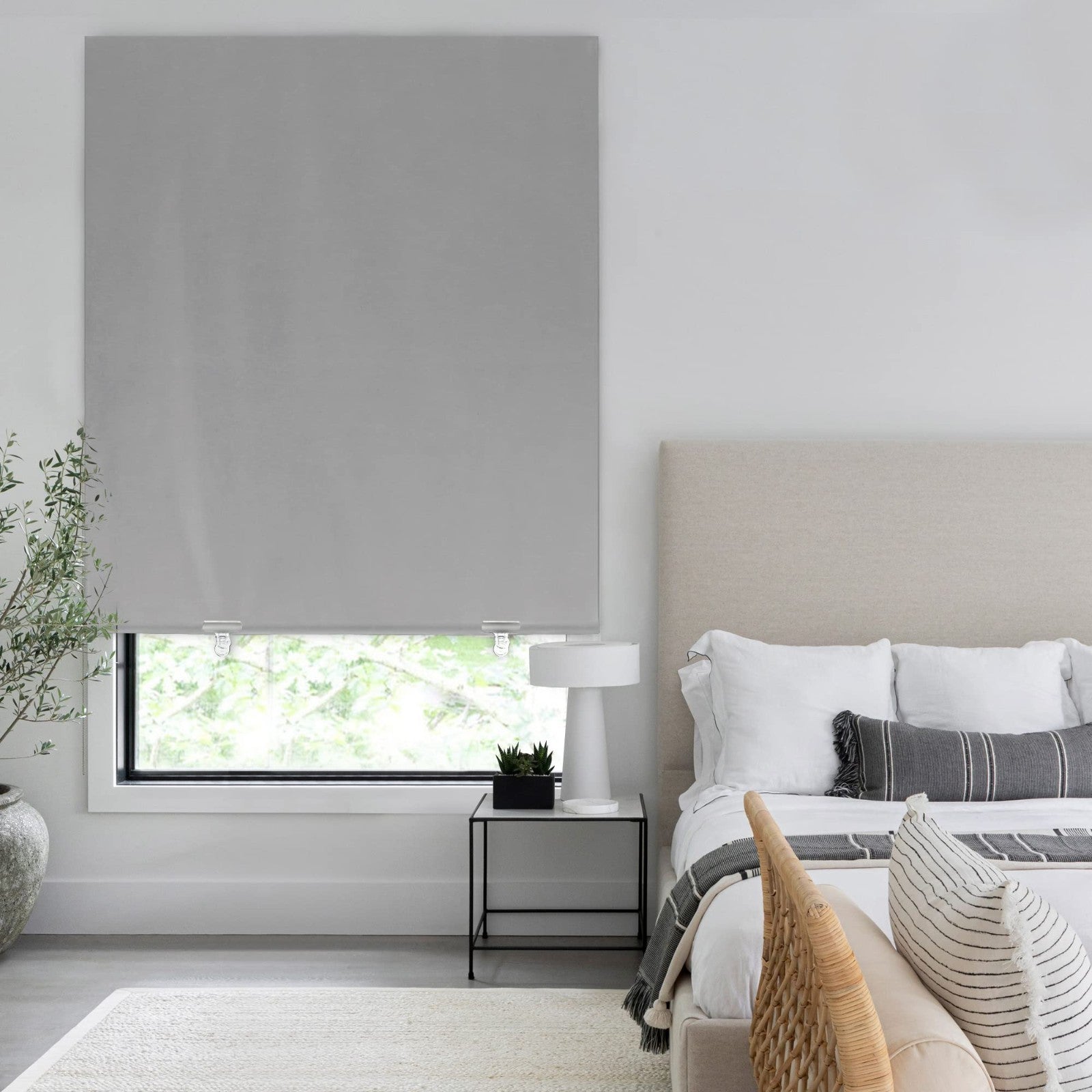 100% Blackout Roller Shades 36"x72" Grey | Cordless No Drill Thermal Insulation4
